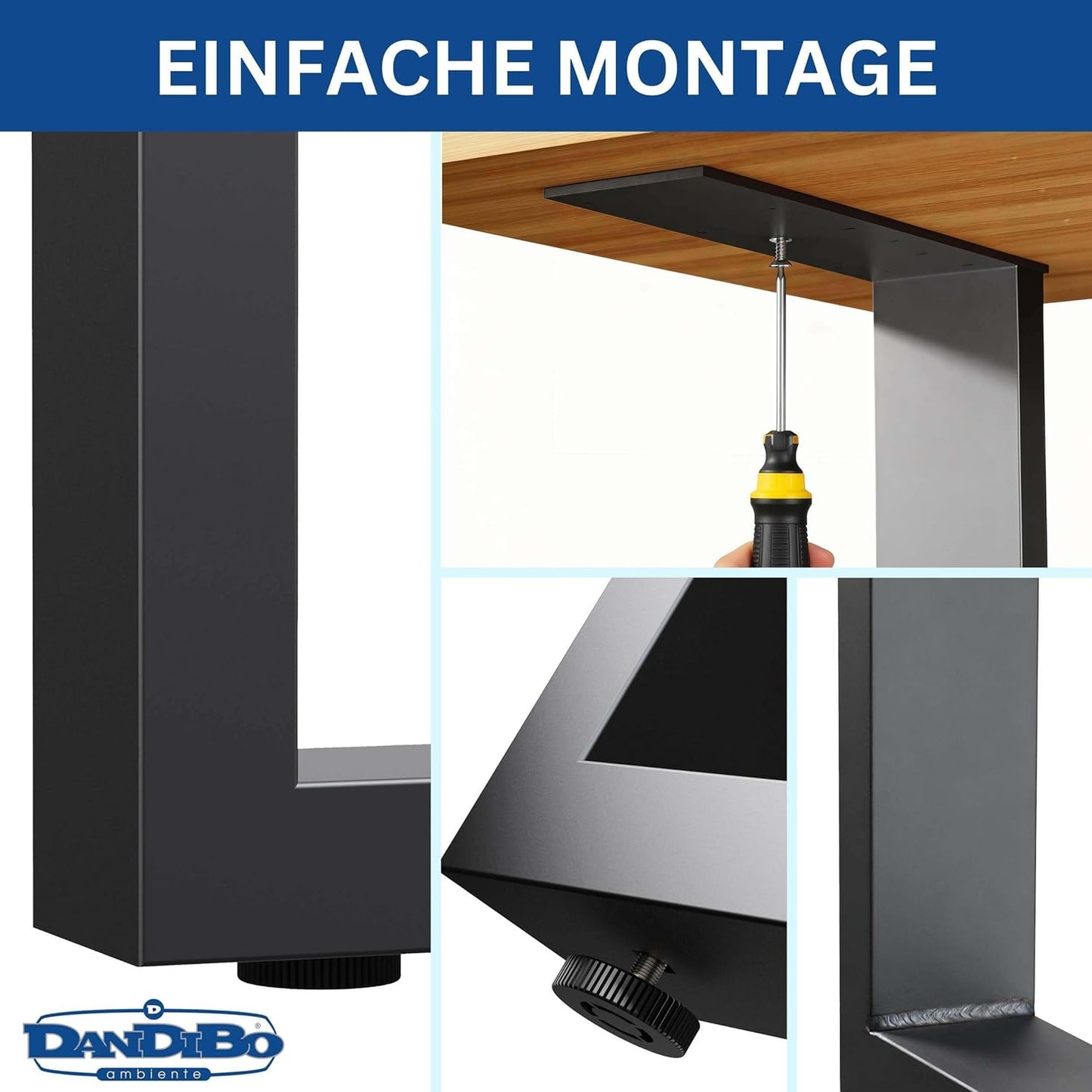 2er-Set Tischbeine, 72 x 70 cm