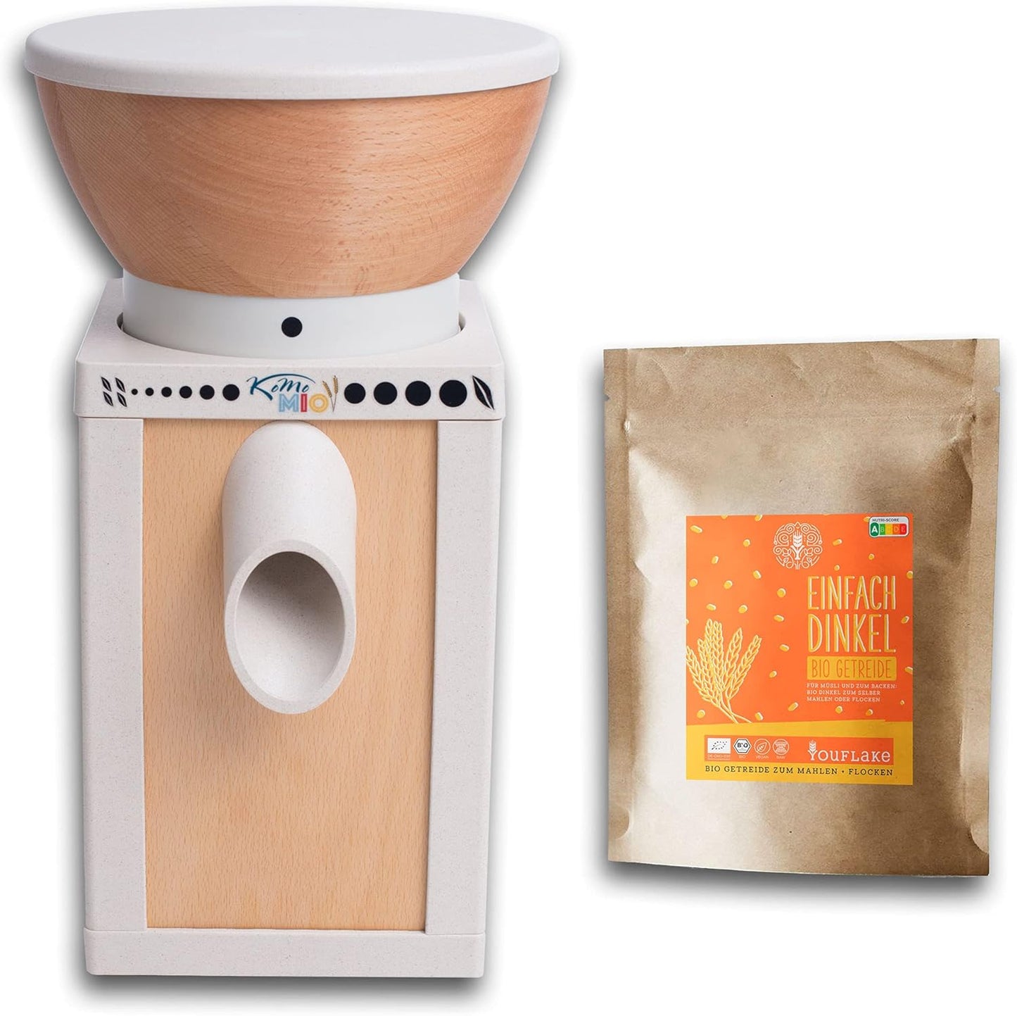 KoMoMio Getreidemühle, KoMoMio natur + 2,5 kg Bio Dinkel