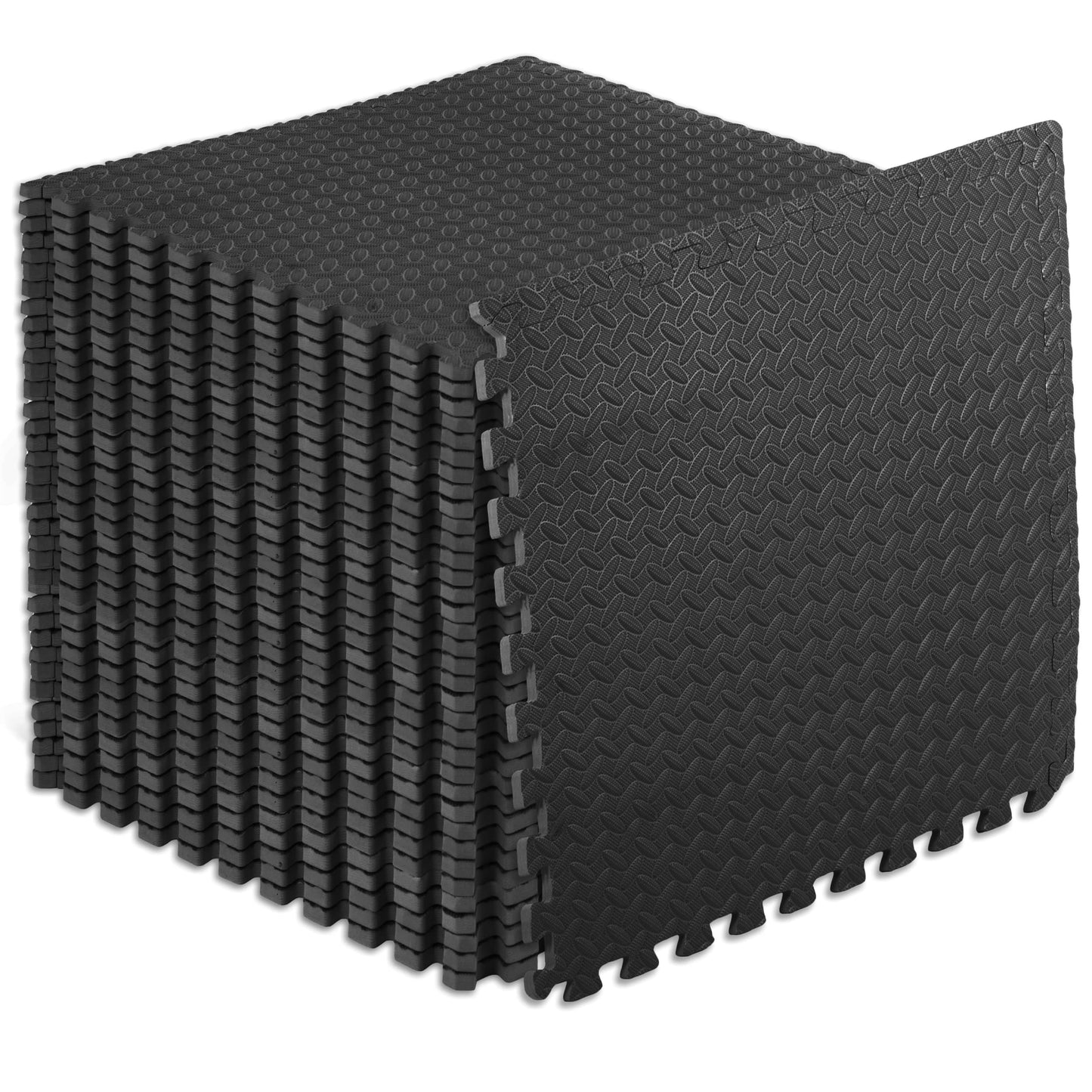 Puzzle-Exercise-Matte, Black - 1/2 Inch - 144 Sq Ft - 36 Tiles