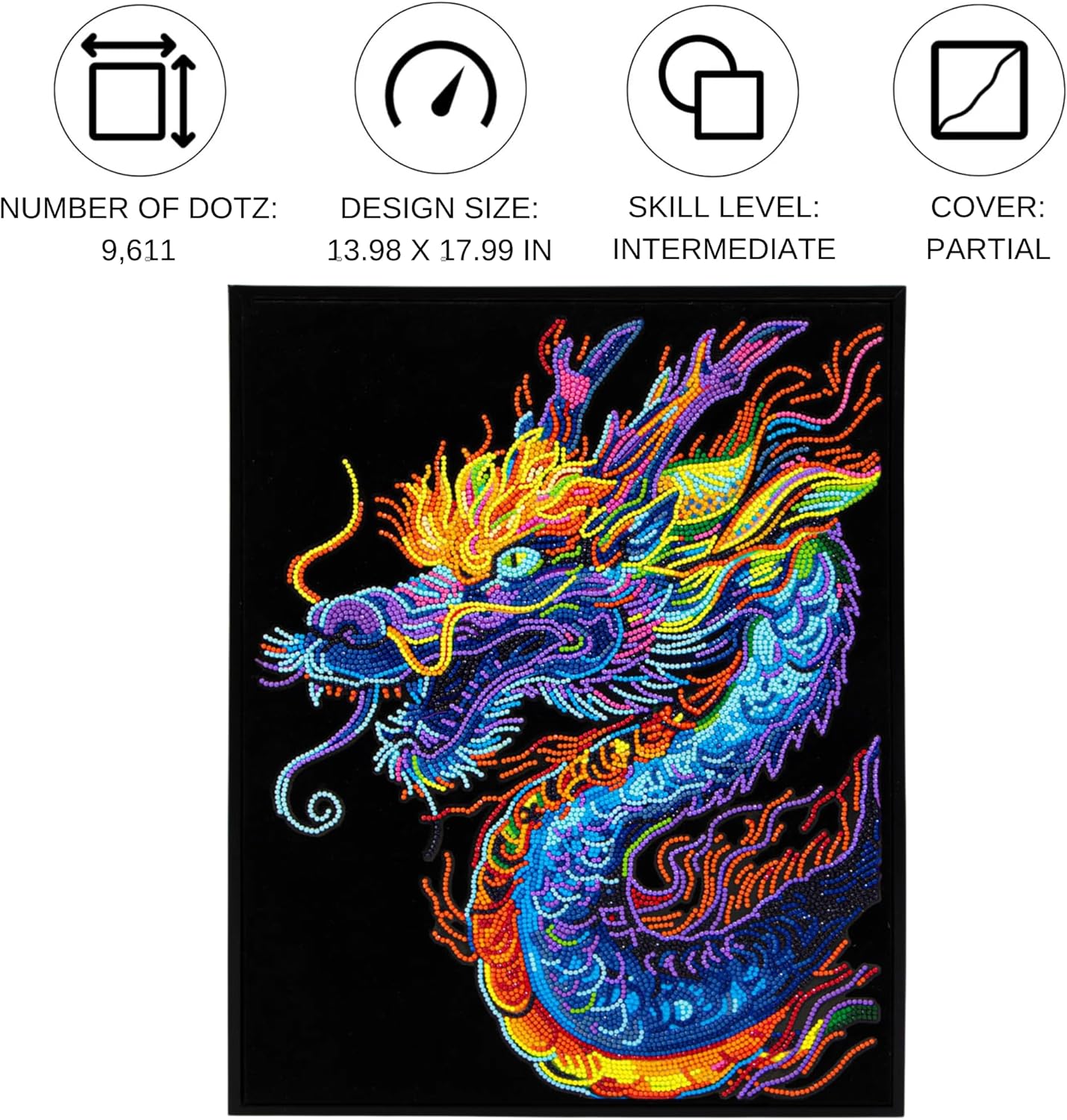 Diamond Painting Neon Drache