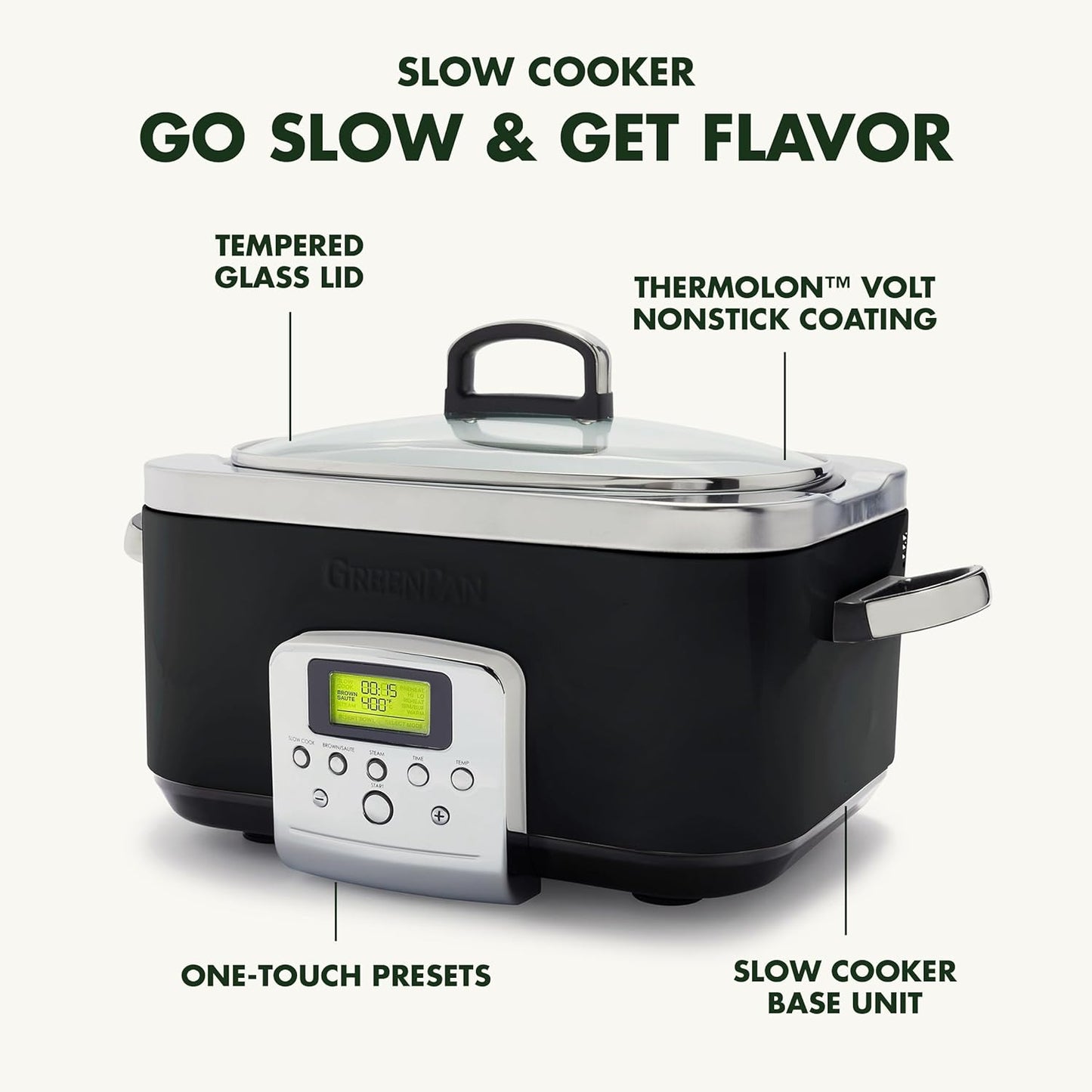 Slow Cooker, Schwarz, 6l Slow Cooker Schwarz
