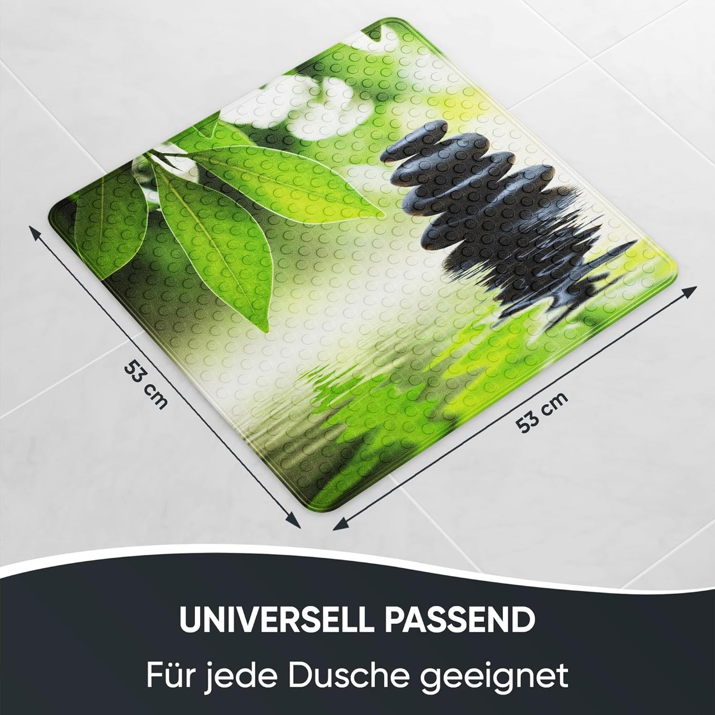 Rutschfeste Badematte für Dusche & Badewanne 53x53 cm, Harmony