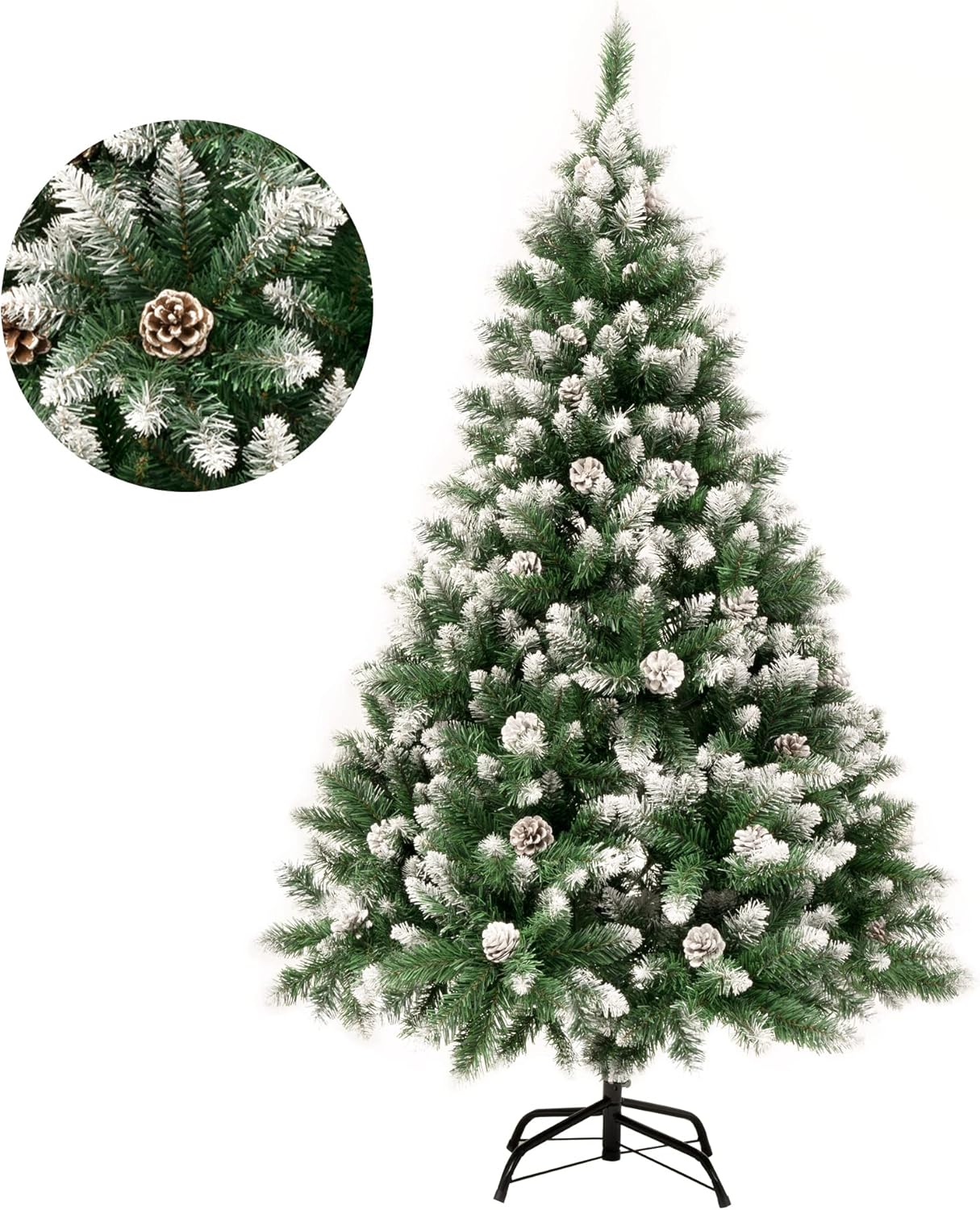 Künstlicher Weihnachtsbaum mit Schnee-Effekt (150 cm), 150 cm Schnee-effekt
