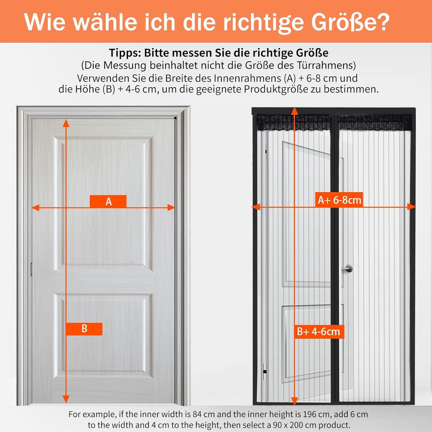 Magnetisches Fliegengitter, Schwarz 100x220cm