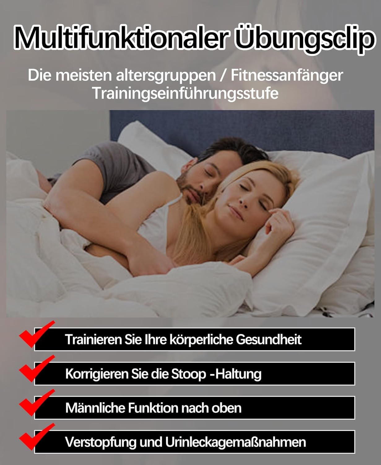 Beckenboden- und Oberschenkeltrainer, Schwarz 16 KG