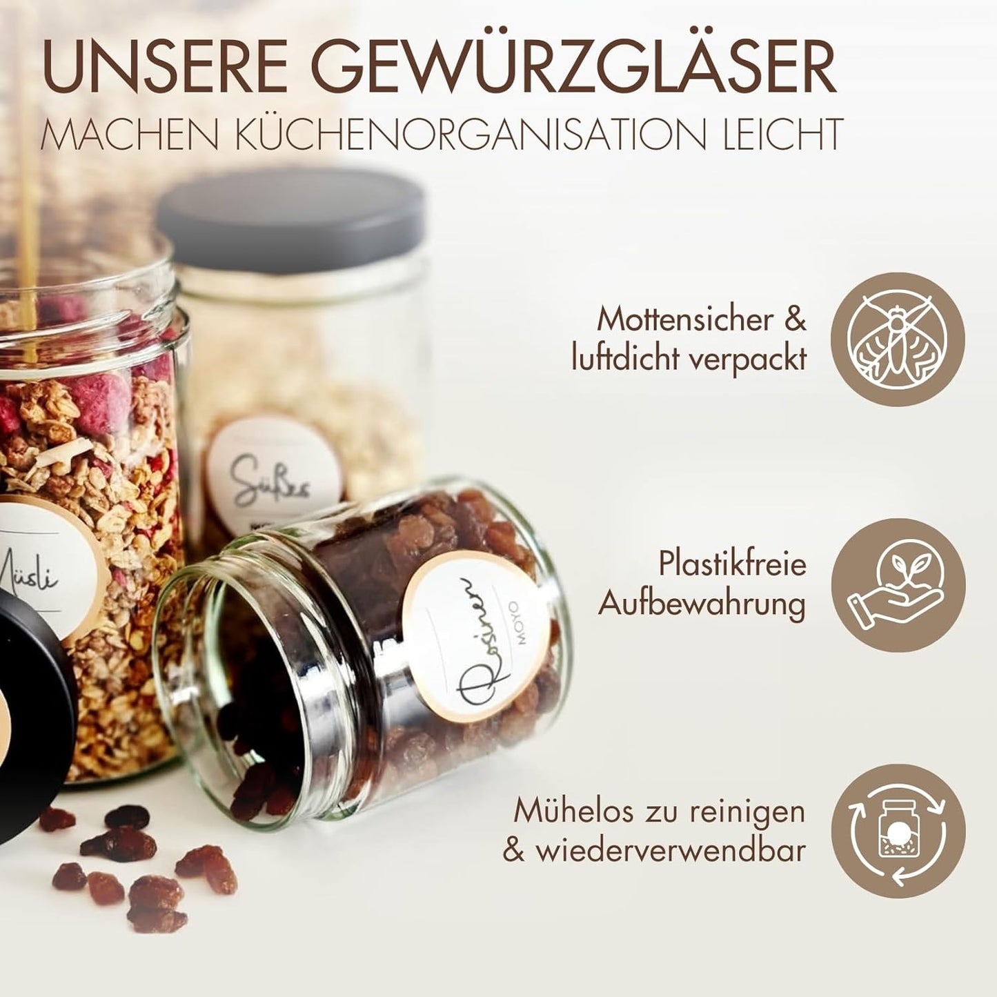 Gewürzgläser Set, 12 x 154ml