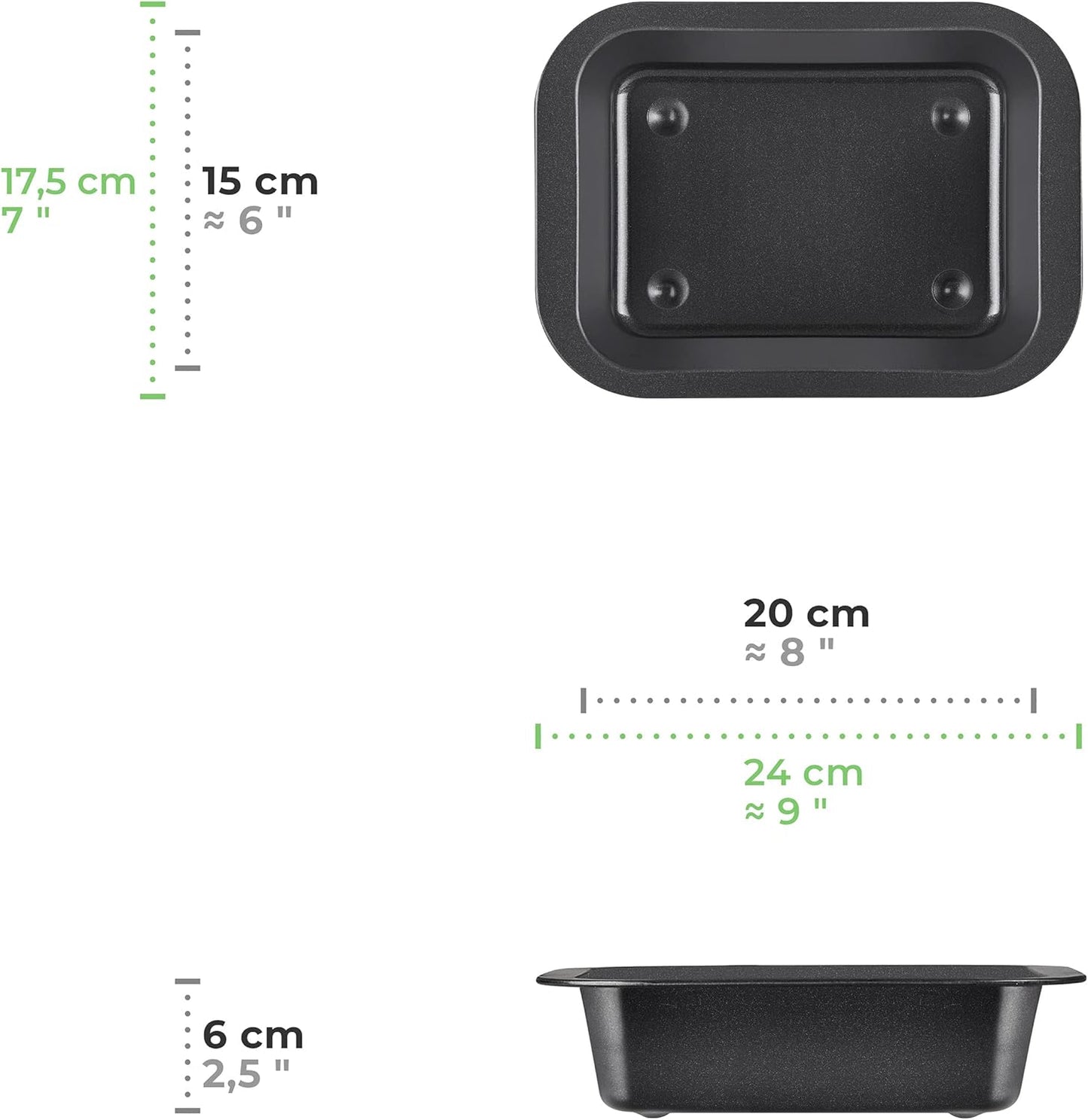 Rechteckiges Ofenformen-Set, 2x Ofenform XS, klein tief