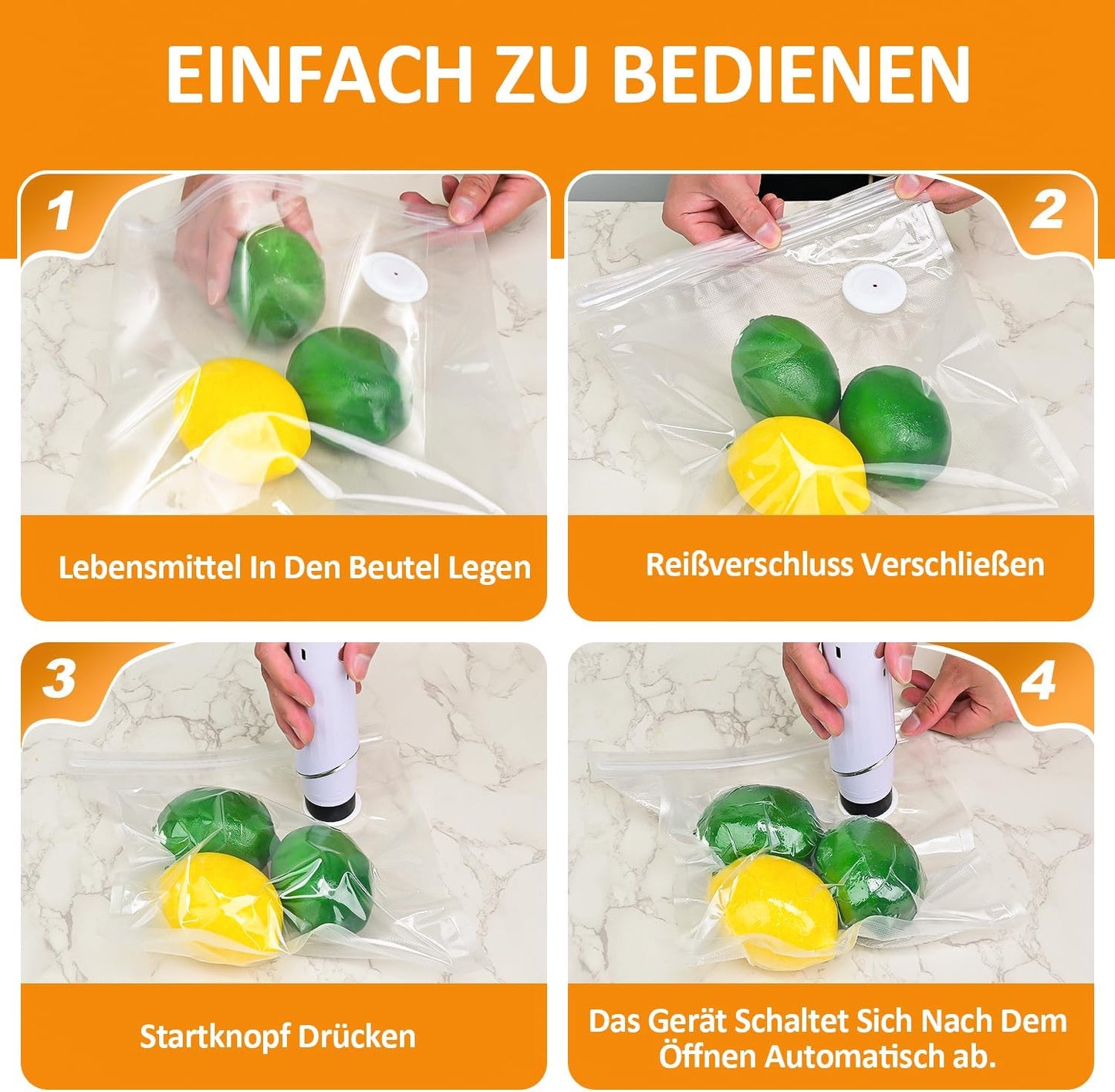 Vakuumiergerät mit 30-teiligem Beutel-Set, X-Large(Siegelgerät*1 + Vakuumbeutel*20-Set)