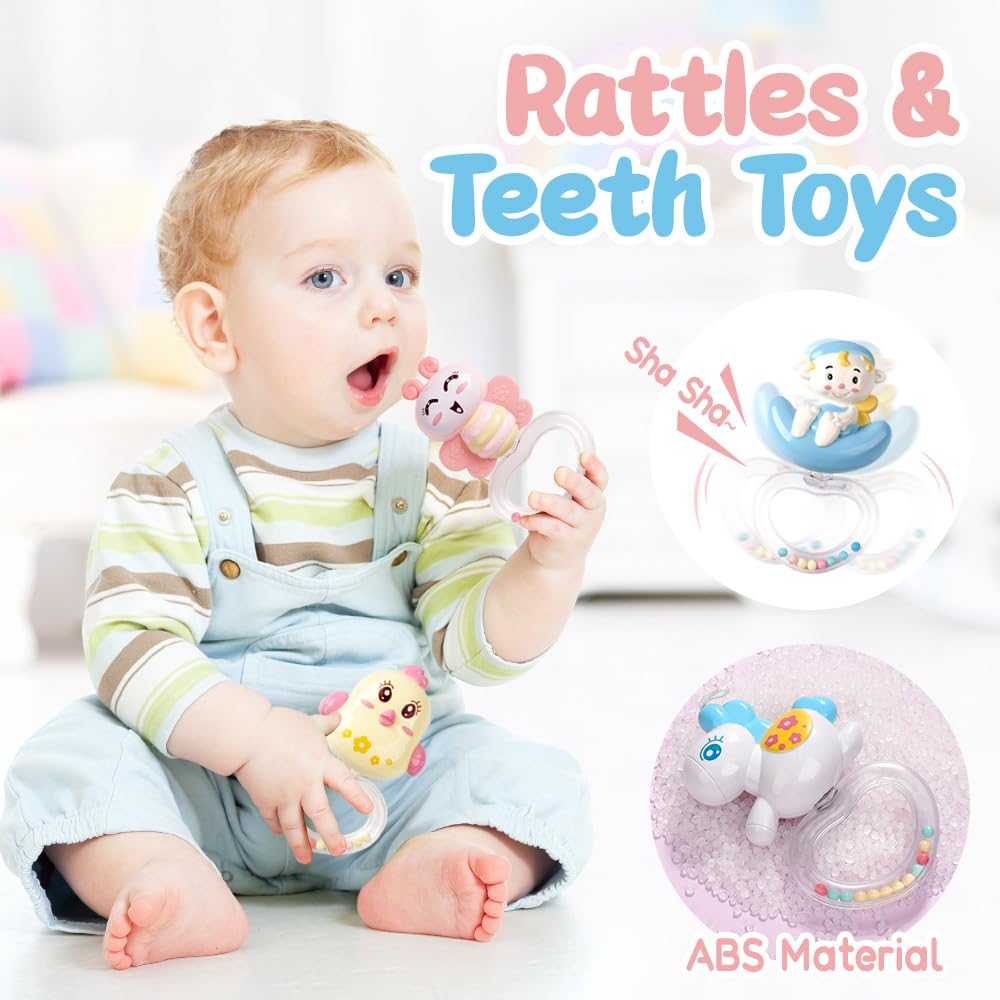 Babybett-Mobile mit 150 Melodien, Projektor, Fernbedienung, Rotationsfunktion und Timer, Rosa