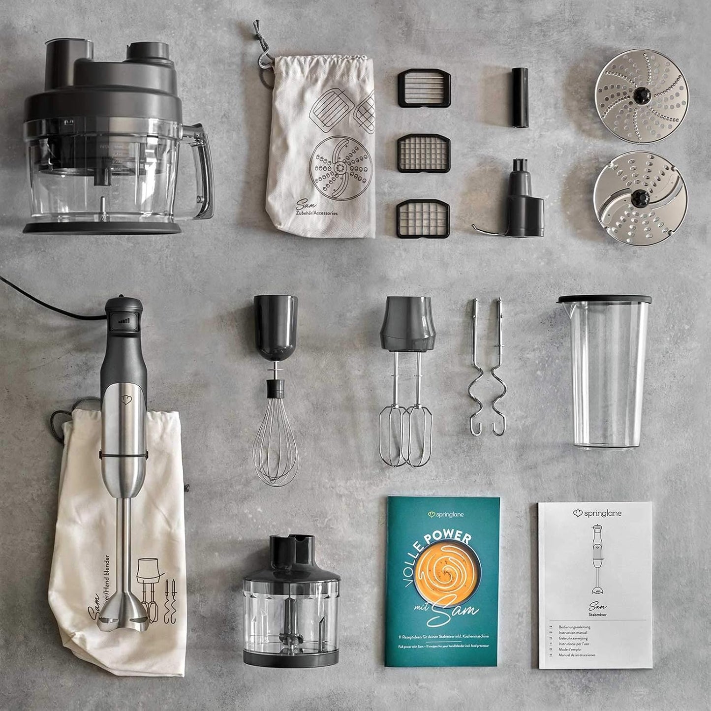 Stabmixer Set Sam inkl. Küchenmaschine, Sam inkl. Küchenmaschine