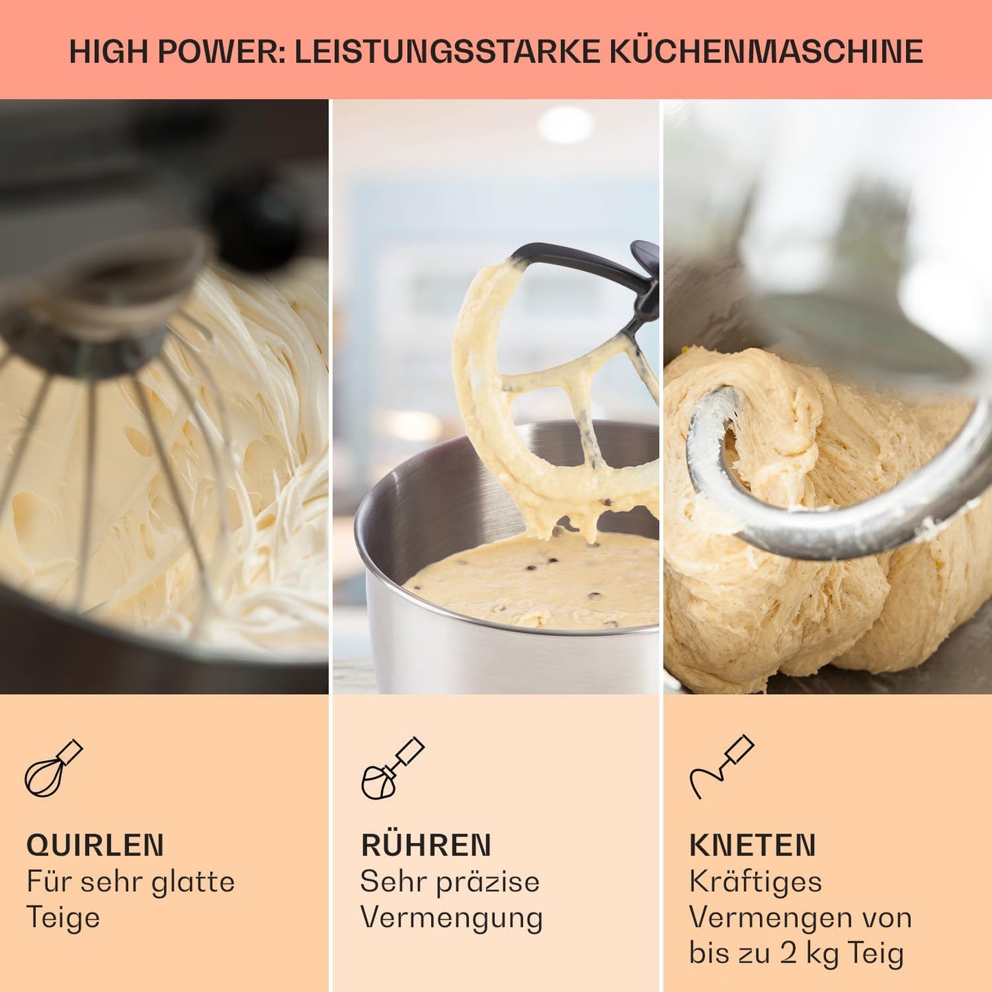Küchenmaschine mit Planetenrührwerk, Rot