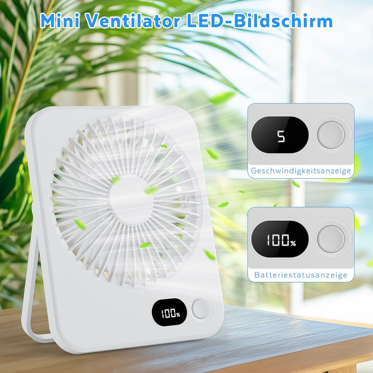 Leiser Tischventilator, White-a
