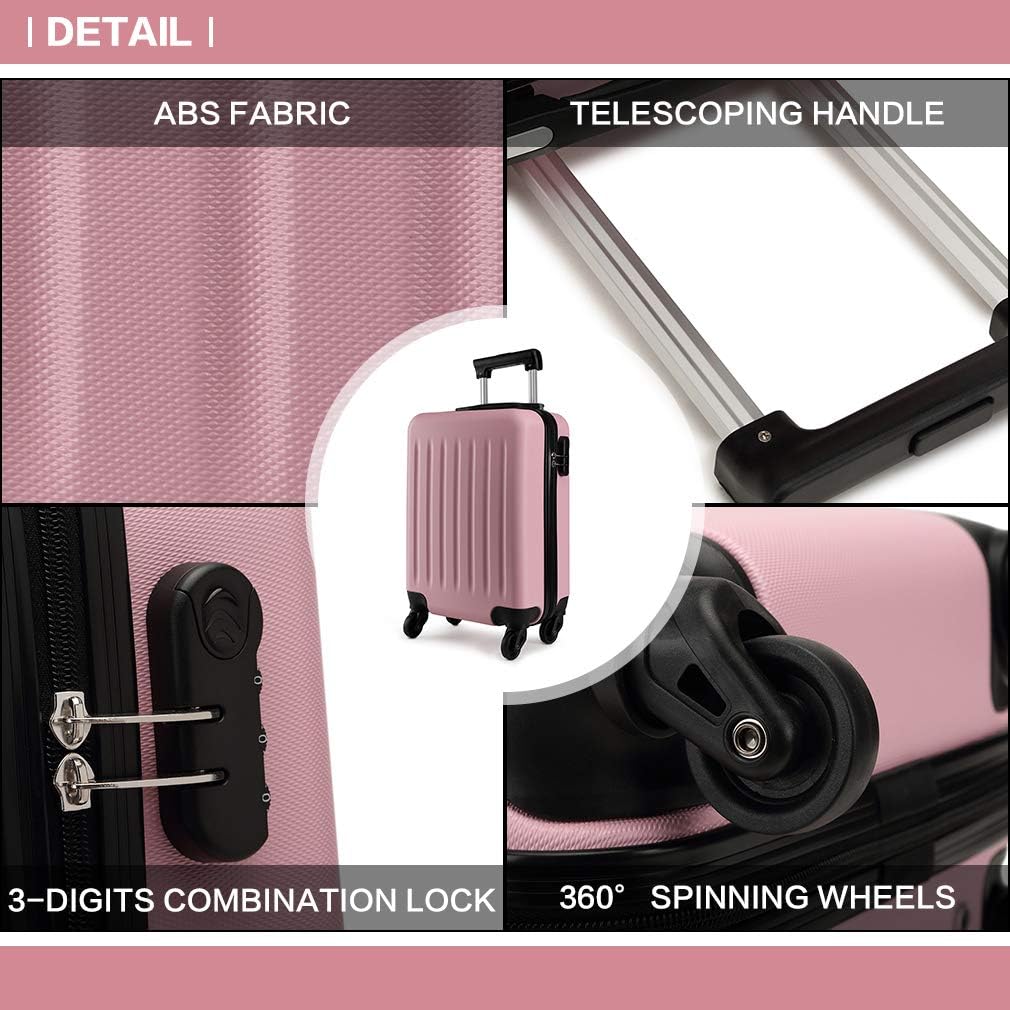 Hartschalen-Reisekoffer mit 4 Rollen, Pink Grosser Koffer