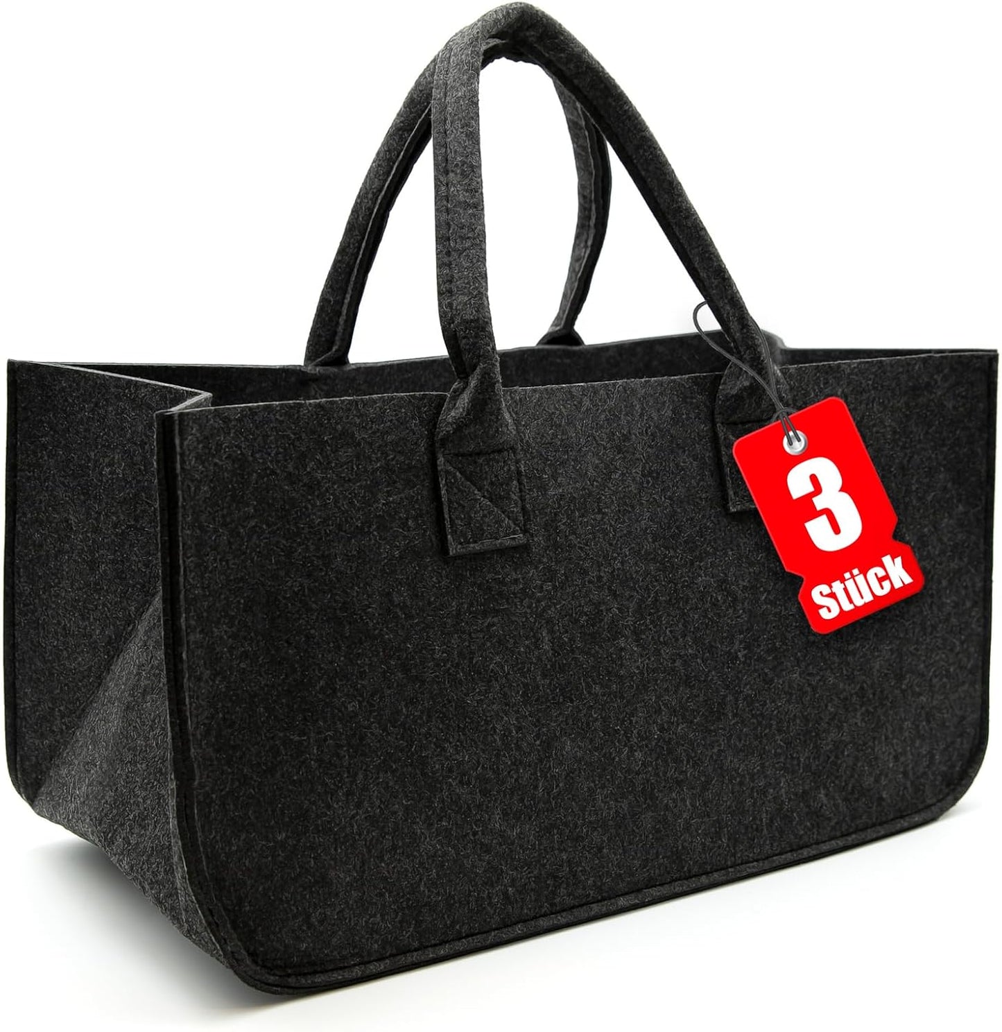 Filztasche für Kaminholz, 3 stück Anthrazit