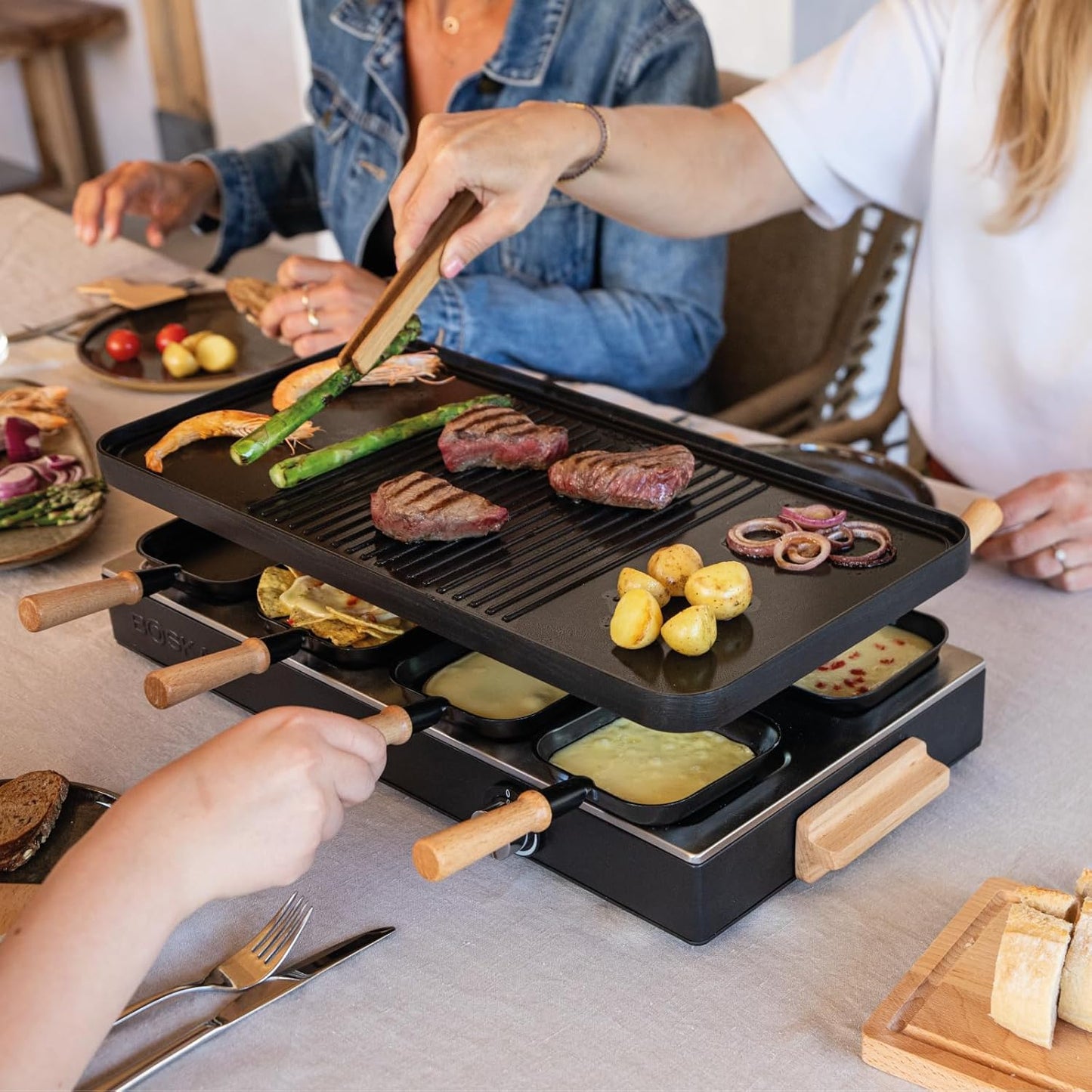Raclette Grill für 8 Personen mit Keramikplatte