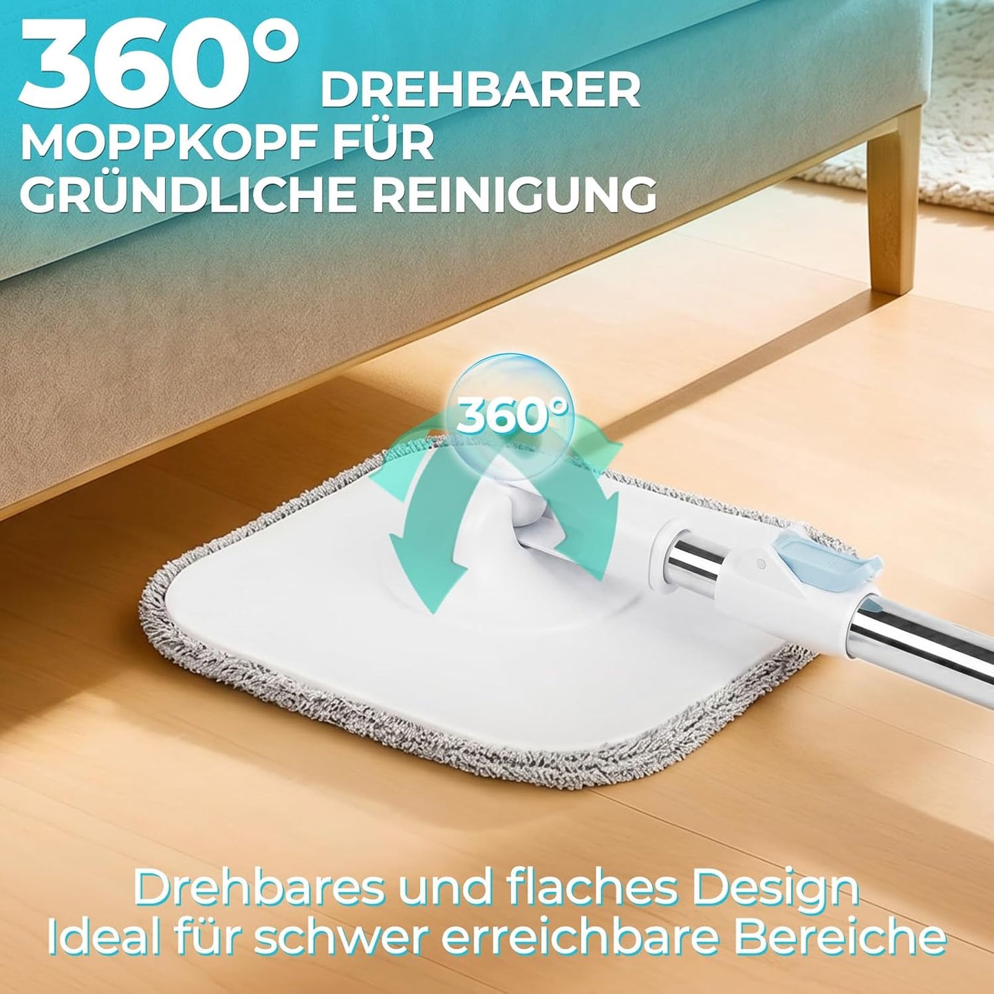 Flachmopp Set mit Doppelkammer-Eimer