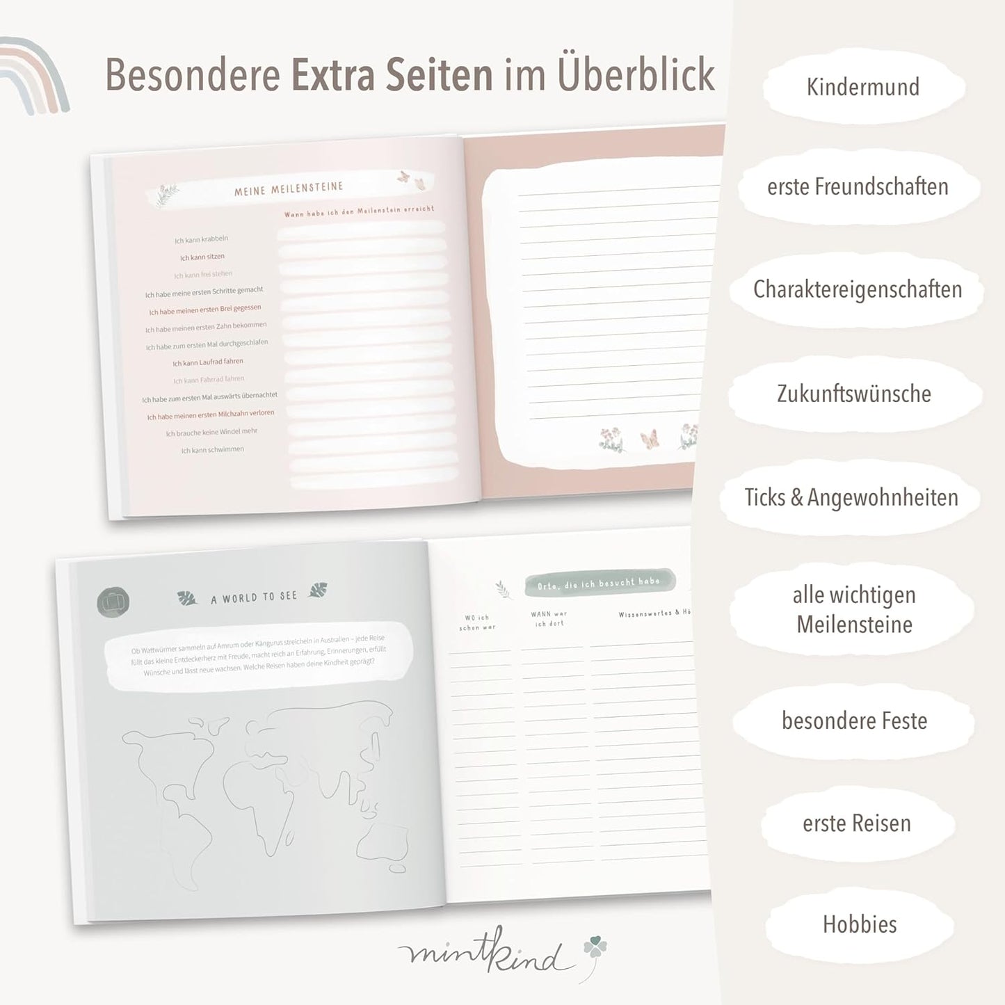Erinnerungsalbum "Meine Kindheit", mit Stickerset, Wald