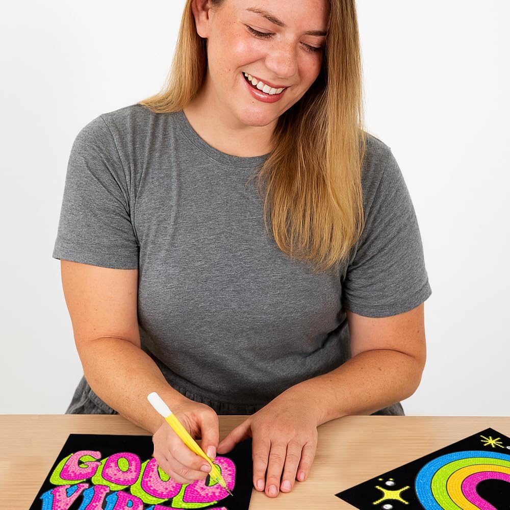 Neon Flock Diamant-Malset für Erwachsene