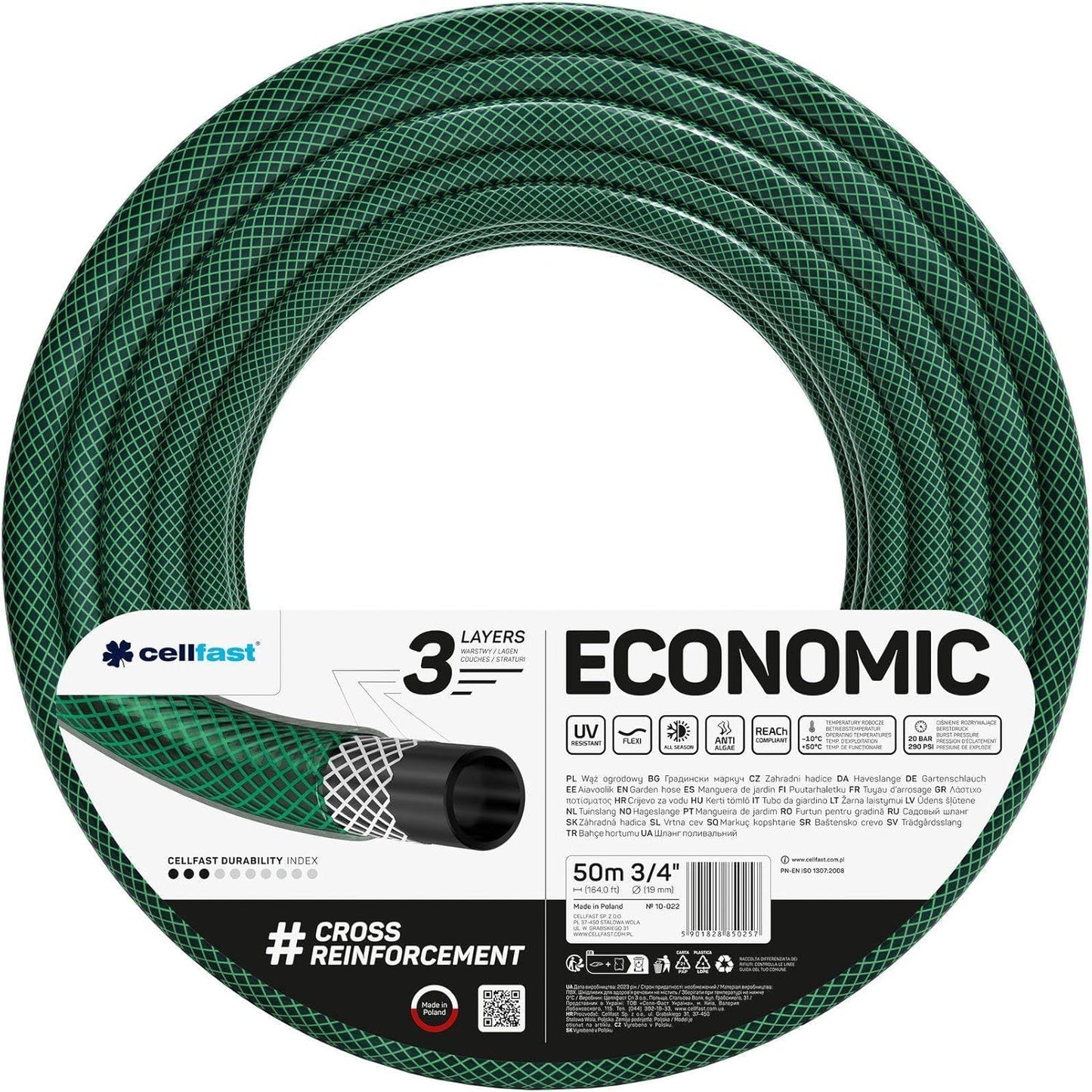 3-lagiger Gartenschlauch Economic, flexibel 50m, UV-beständig, 3/4" 50m