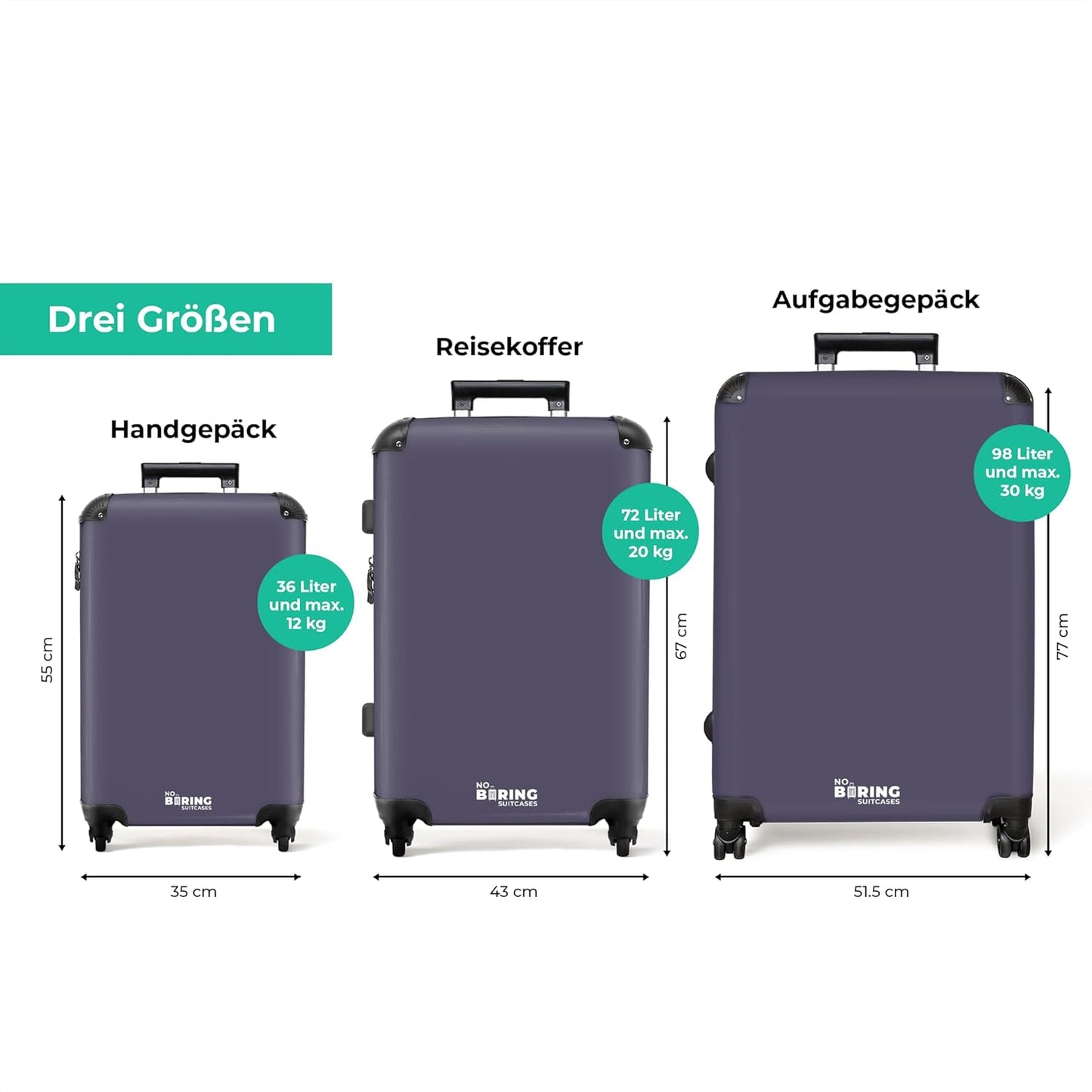 Hartschalenkoffer mit Rollen, Blau - Dunkel Grösse XL