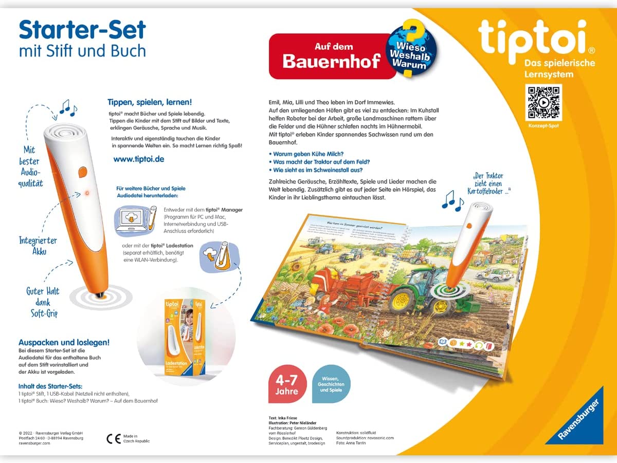 tiptoi Starter-Set: Wieso? Weshalb? Warum? Auf dem Bauernhof, Lernbuch, Neues Design Single