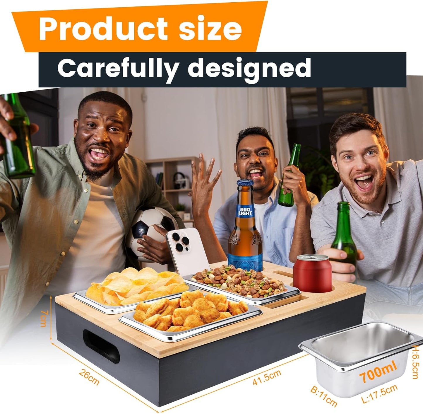 Couchbar mit Snackschalen