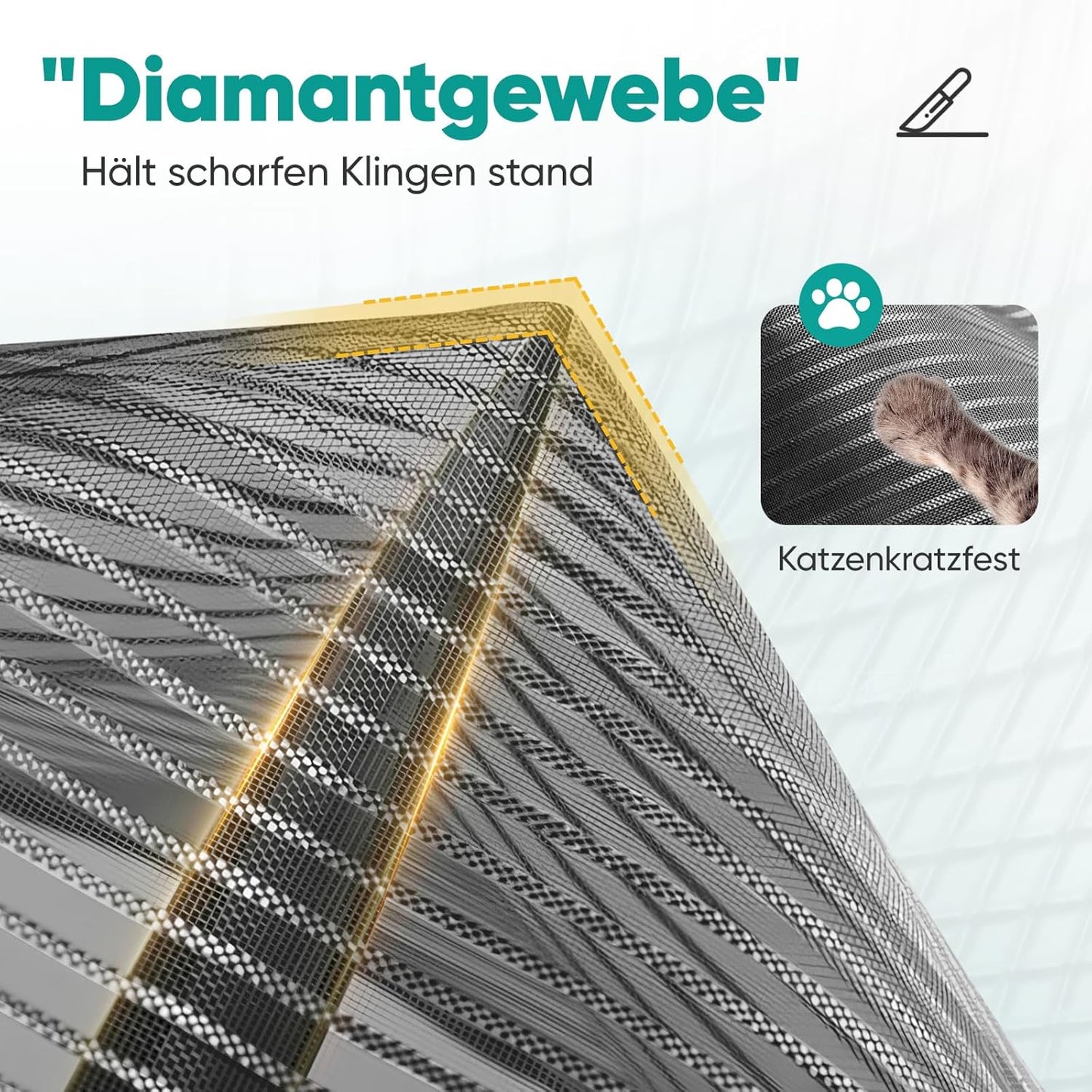Fliegengitter mit Magnetverschluss, 80x200cm Schwarz (Kratzfester Polyester)