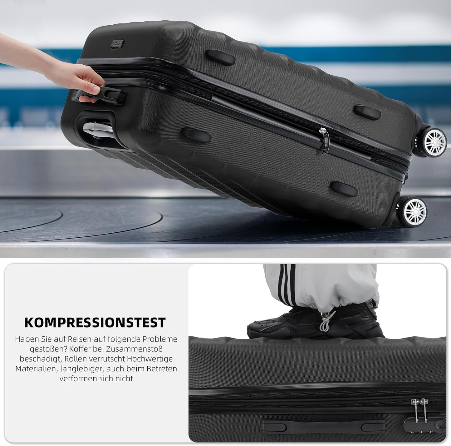 Hartschalenkoffer, Schwarz L