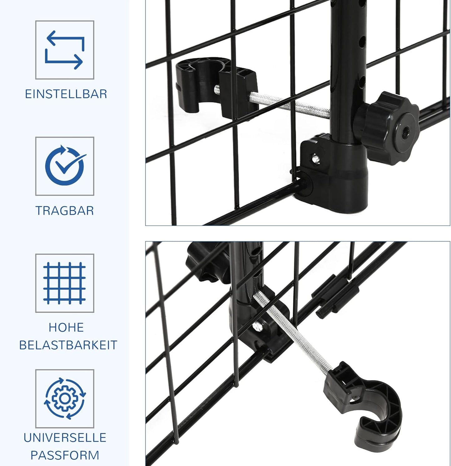 Auto Hundeschutzgitter mit Verstellbarkeitfunktion