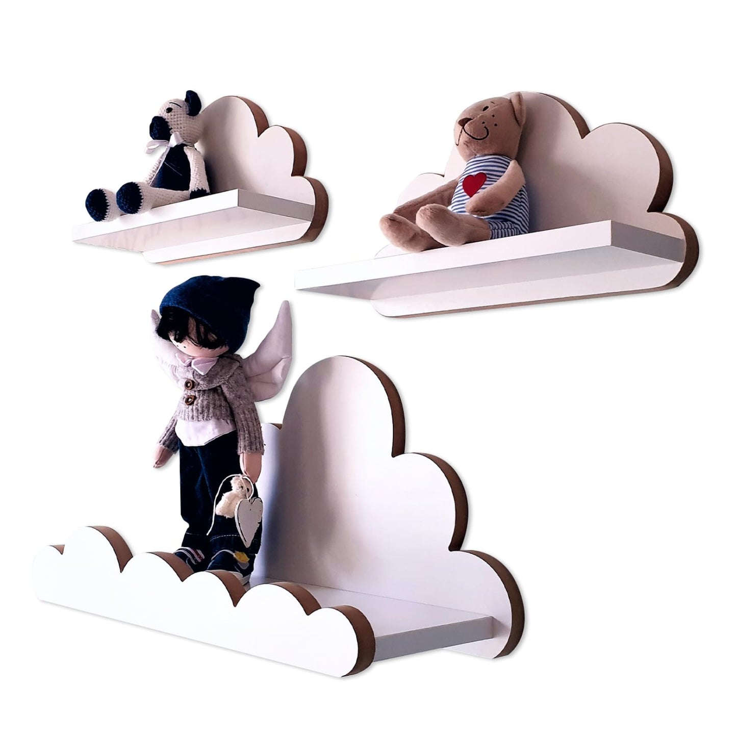 Wandregal-Set für Kinderzimmer (3-teilig), Minorka Elegance