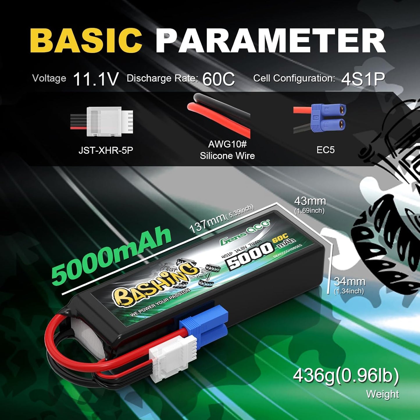 RC 4S LiPo Akku 5000mAh