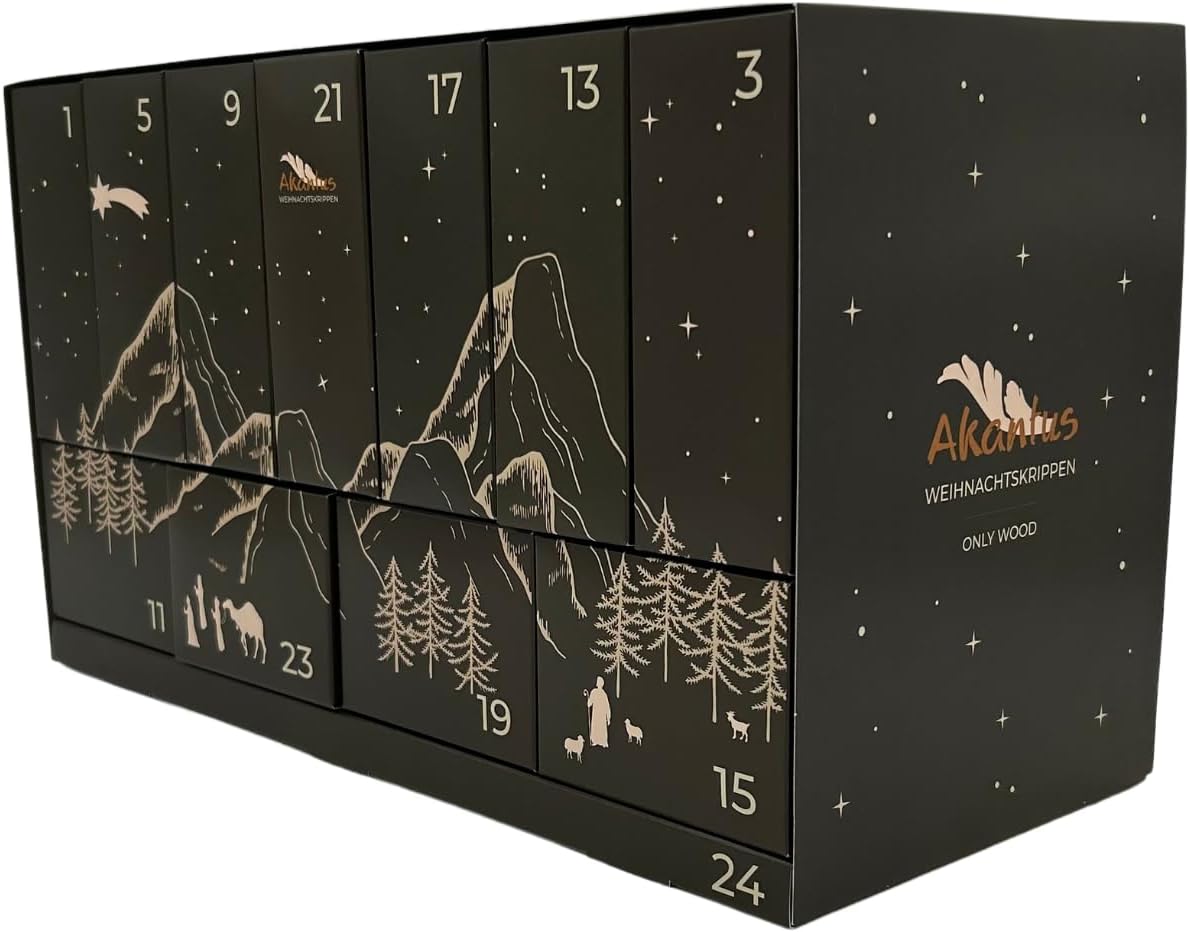 Weihnachtskrippen Adventskalender, Holz natur