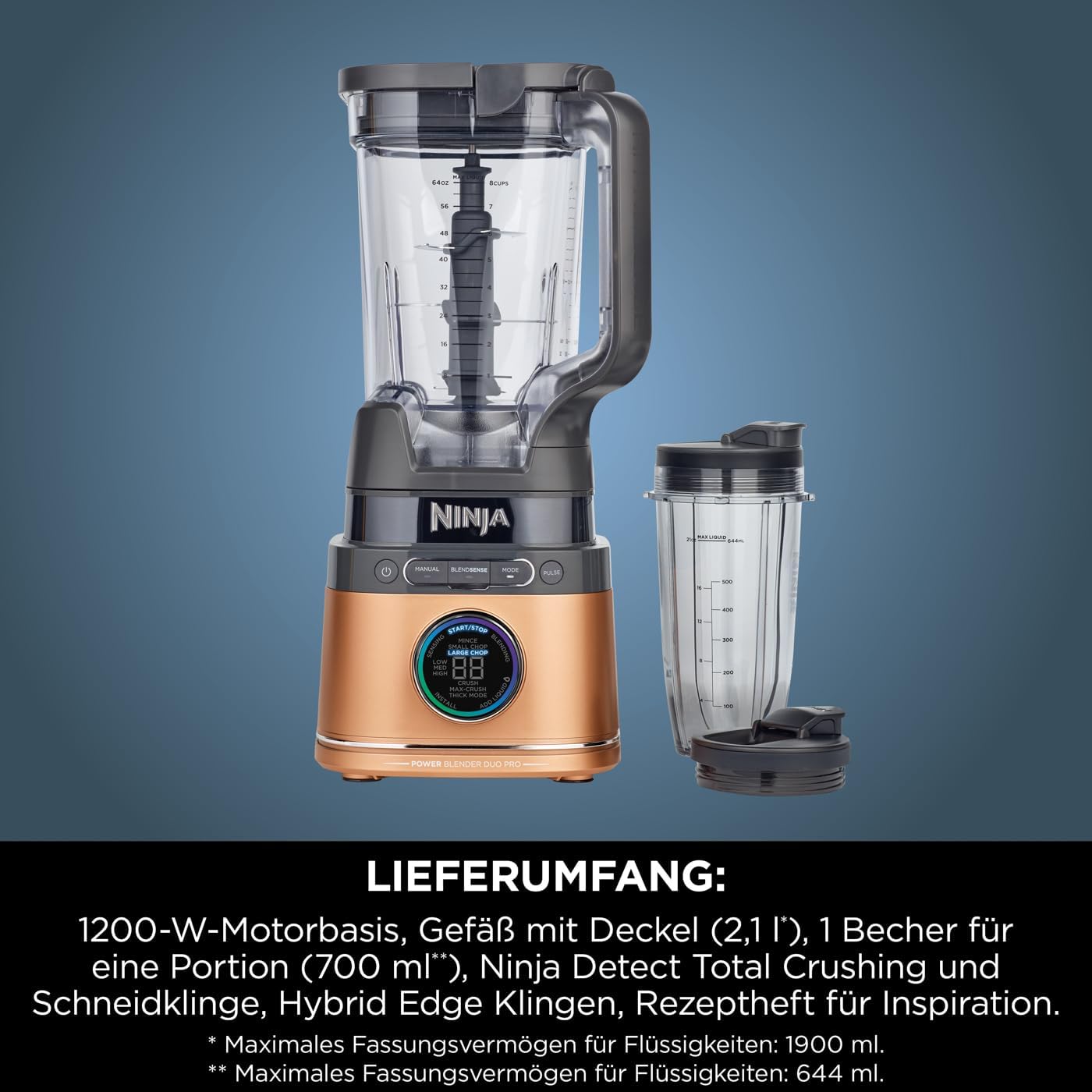 2in1 Detect Power Blender Pro, 2-in-1 Schwarz/Kupfer
