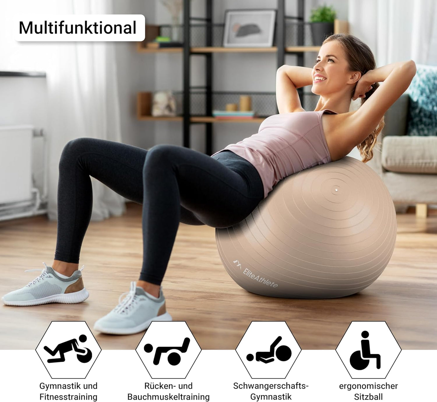 Gymnastikball, Cappuccino 55cm