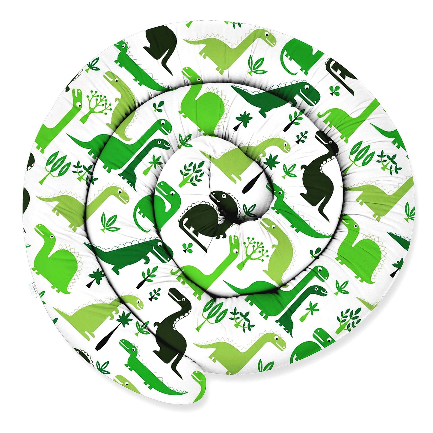 Bettschlange, 43 – Weiss – Grüne Dinosaurier 200 cm