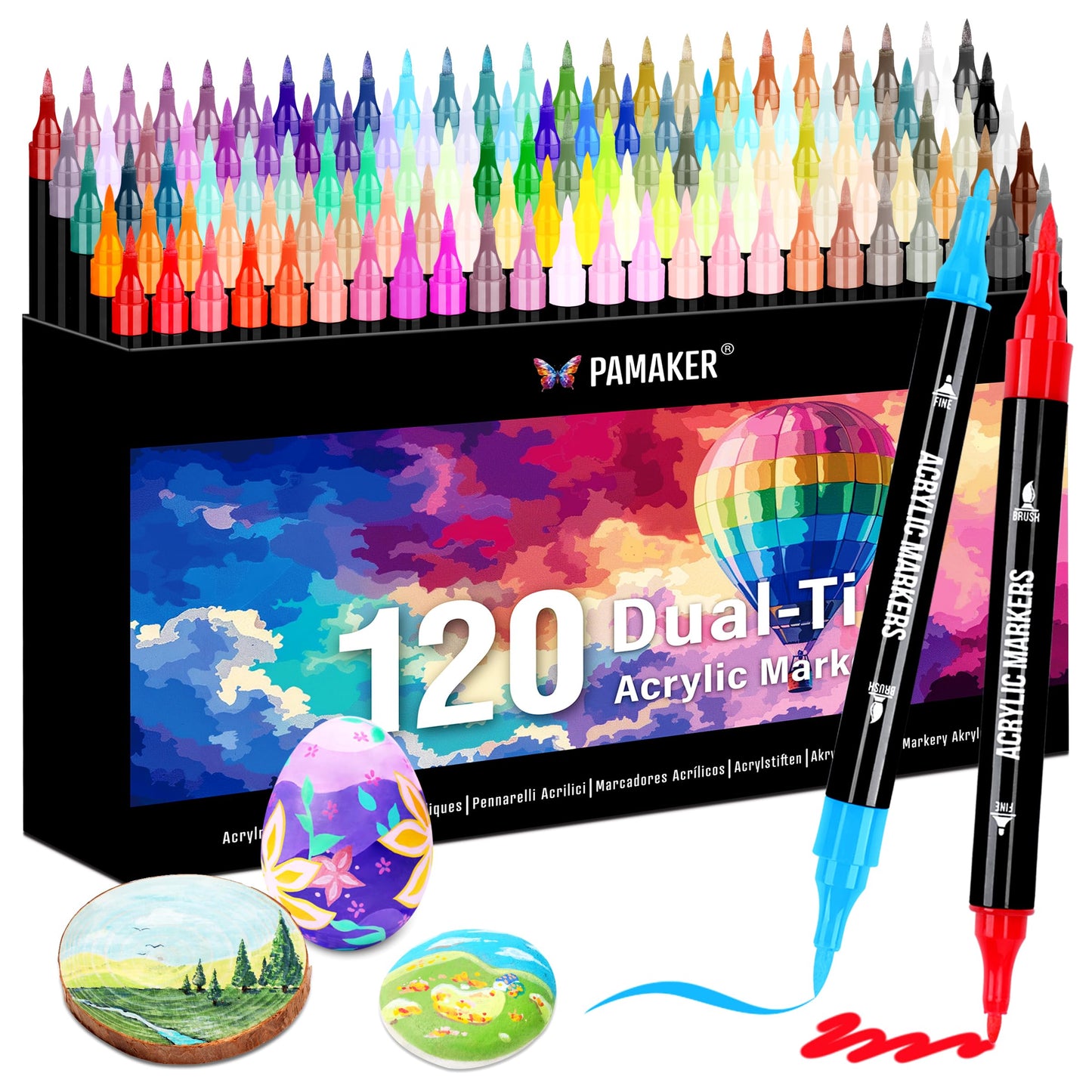 Acrylstifte-Set mit feiner Spitze, 120-Farben
