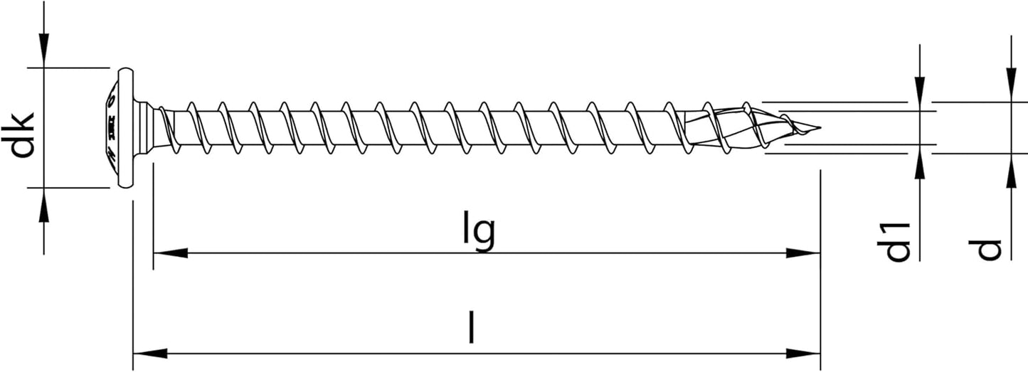 TOPIX plus Profi Holzbauschraube 6 x 80 mm 100 Stück (61094)