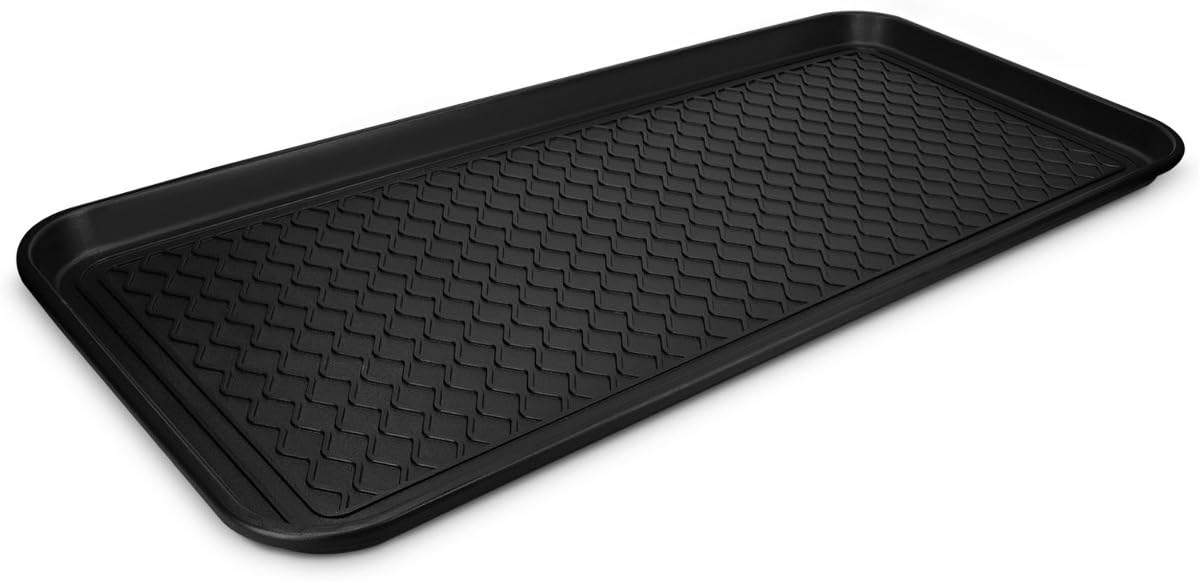 Schuhabtropfmatte, 76x38x3 cm, 76.2 x 38.1 x 3 cm Schwarz