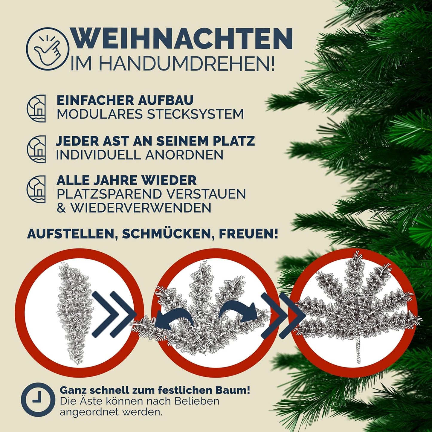 Künstlicher Weihnachtsbaum mit Ständer, Grün-mix 140 cm