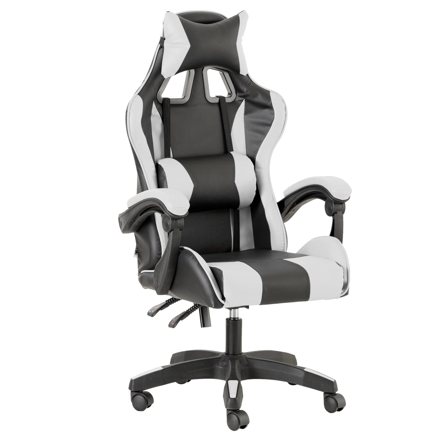 Ergonomischer Gaming-Stuhl mit verstellbarer Rückenlehne, Weiss