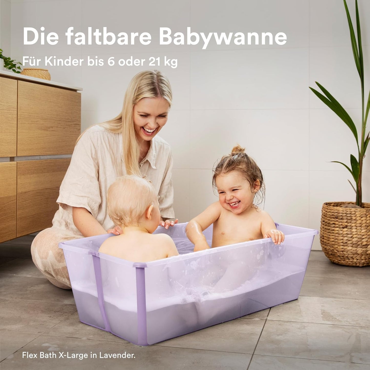 Flexi Bath Faltbare Babybadewanne, X-Large - 80 x 24 x 40 (cm) Ocean Blue