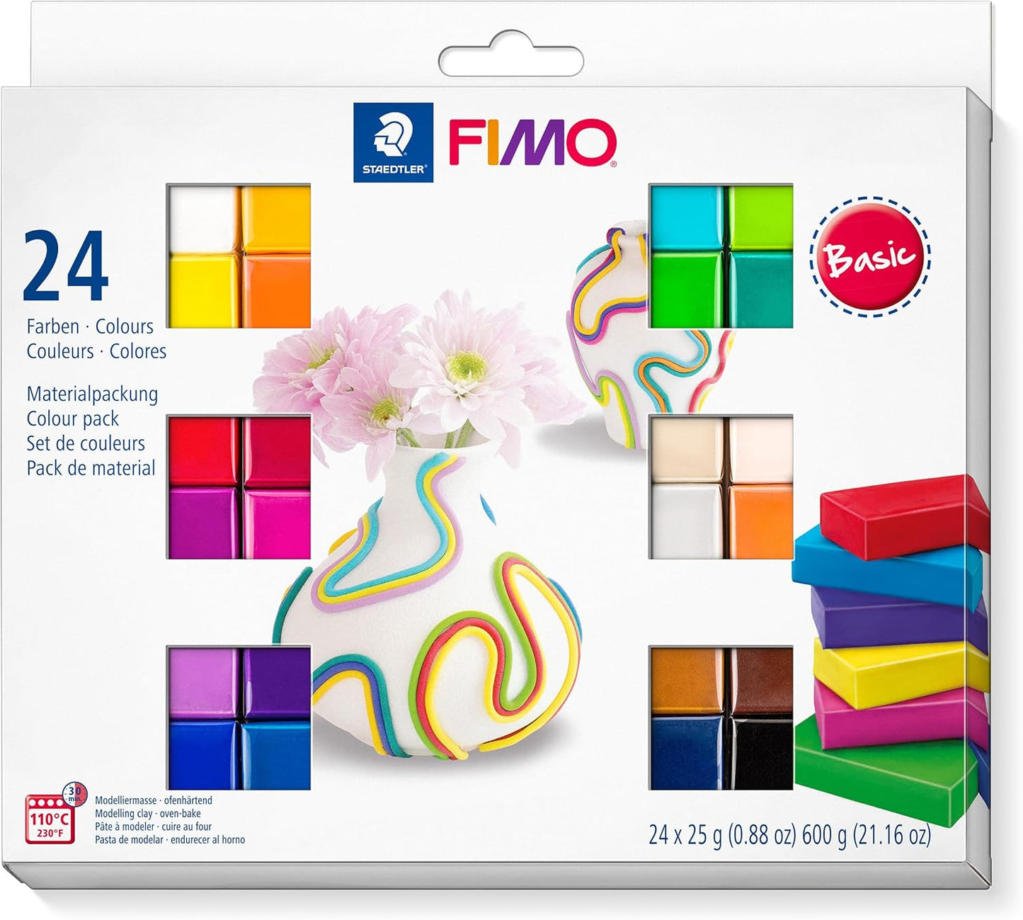 FIMO soft Basic Colours, Single Standard 24 Farben