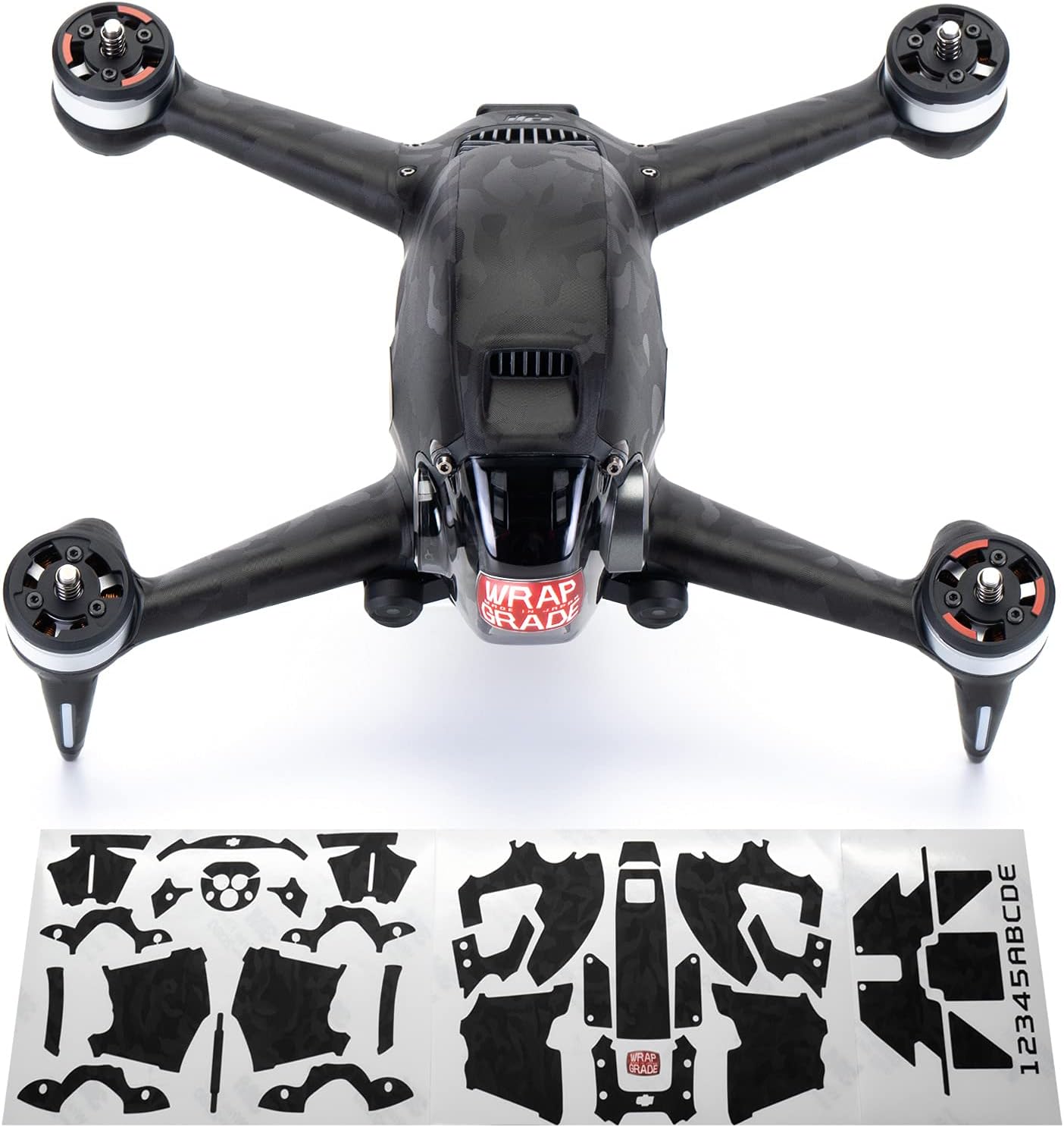 Schutzfolie für DJI FPV Drohne, Black Bumpy Camo