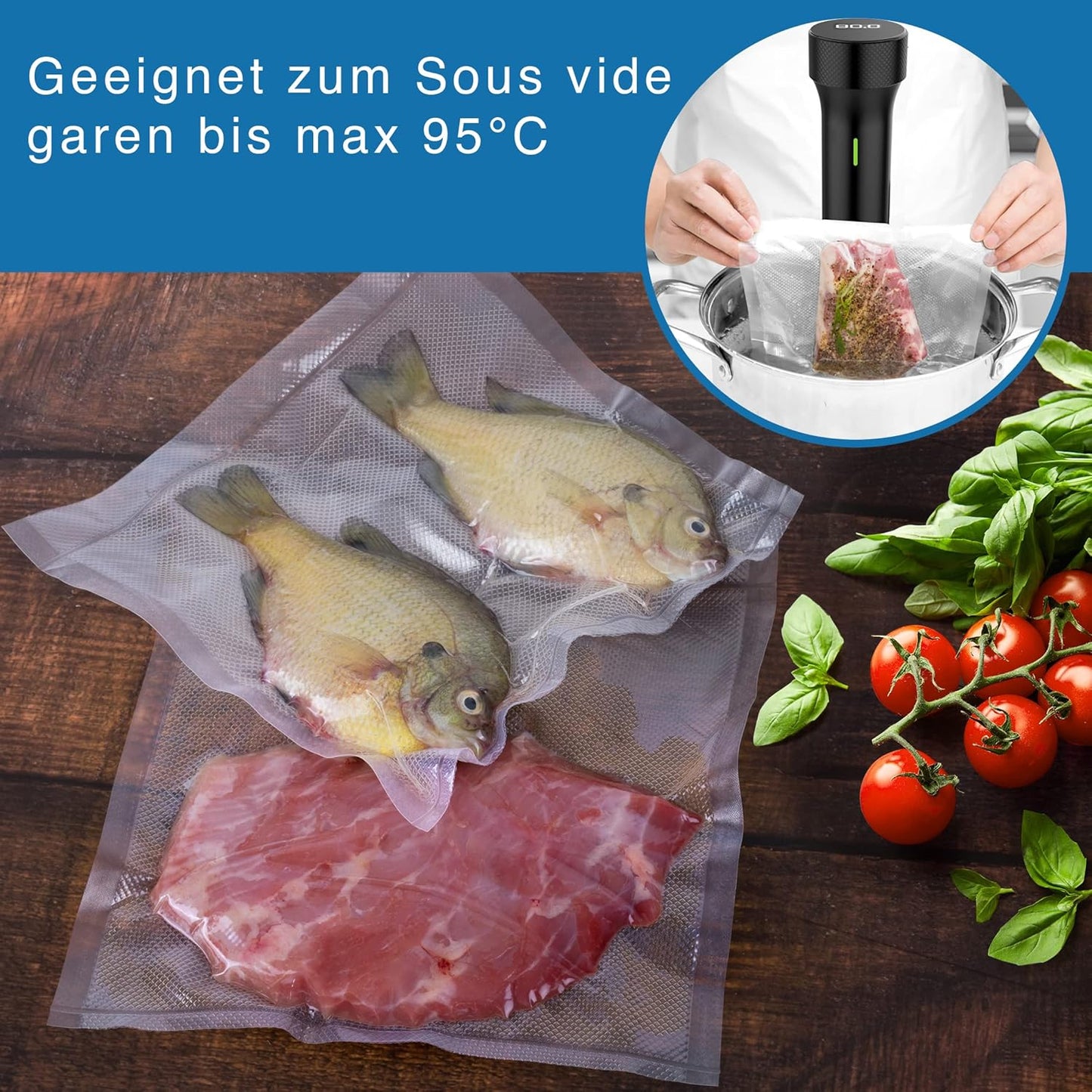 4-teiliges Vakuumierrollen-Set in 2 Grössen, Vakuum rollen (4 Rollen in 2 Grössen)