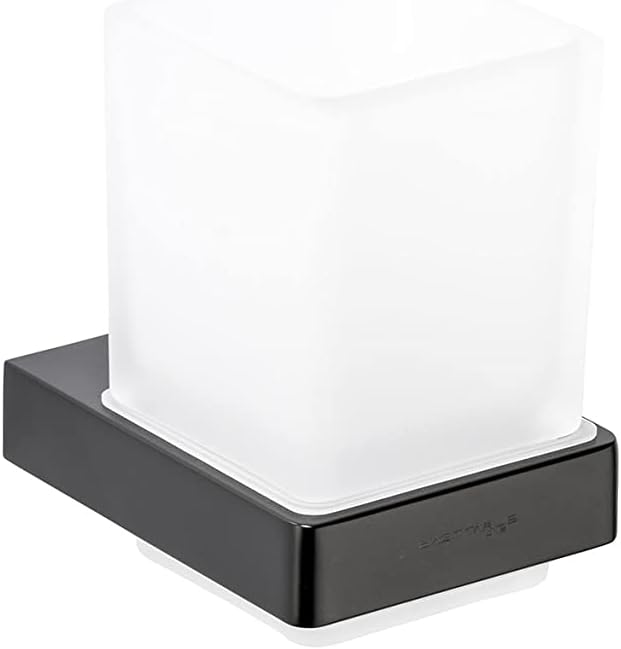 Design Zahnputzbecherhalter mit Glas, Schwarz