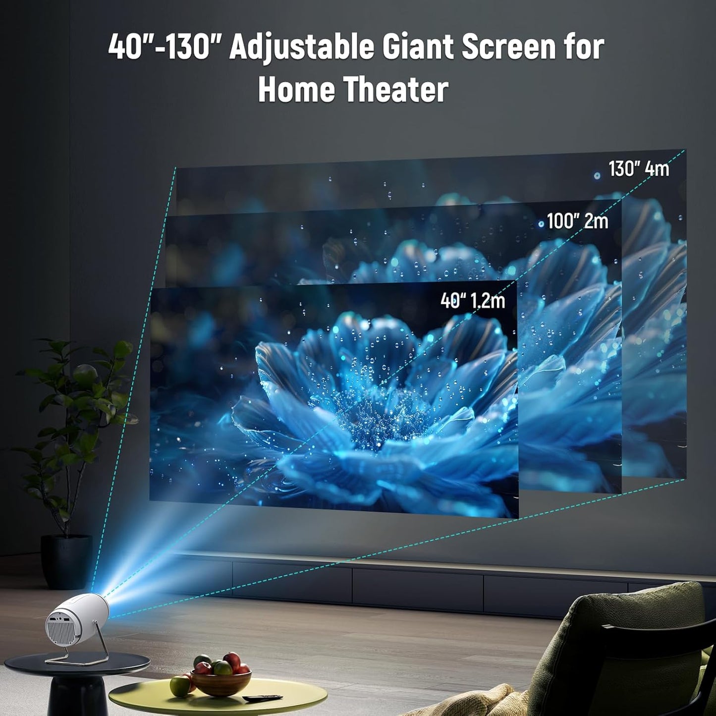 4K Mini Beamer mit App-Store, WiFi 6 und Bluetooth 5.4