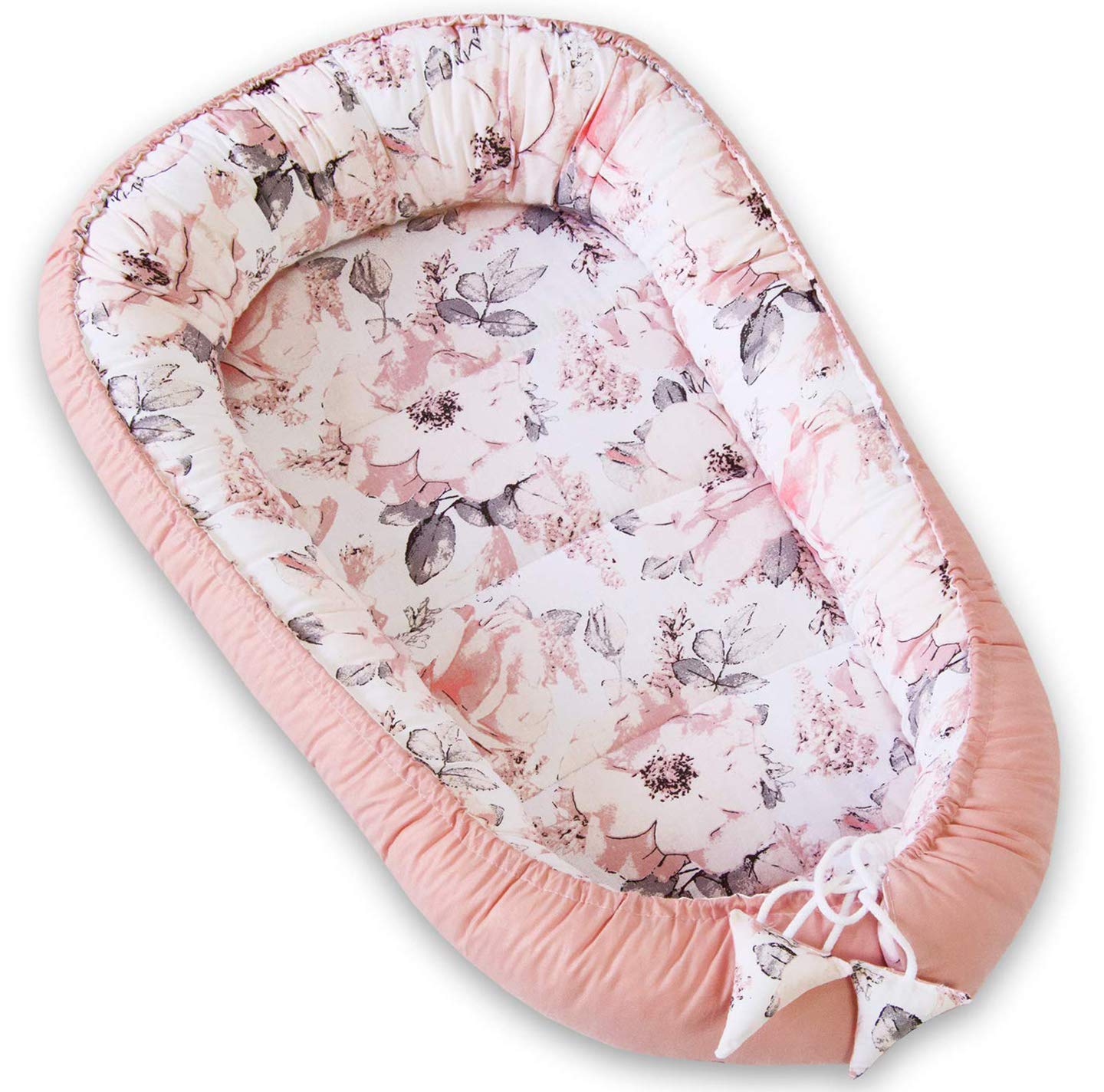 Babynest für Säuglinge, Rosa Blumen