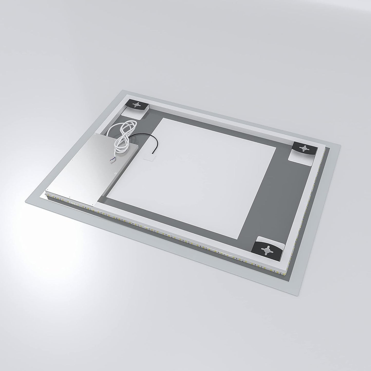 Badspiegel mit LED-Beleuchtung, 80x60cm Kaltweiss, Bourges (Touch, Dimmbar, Heizung)