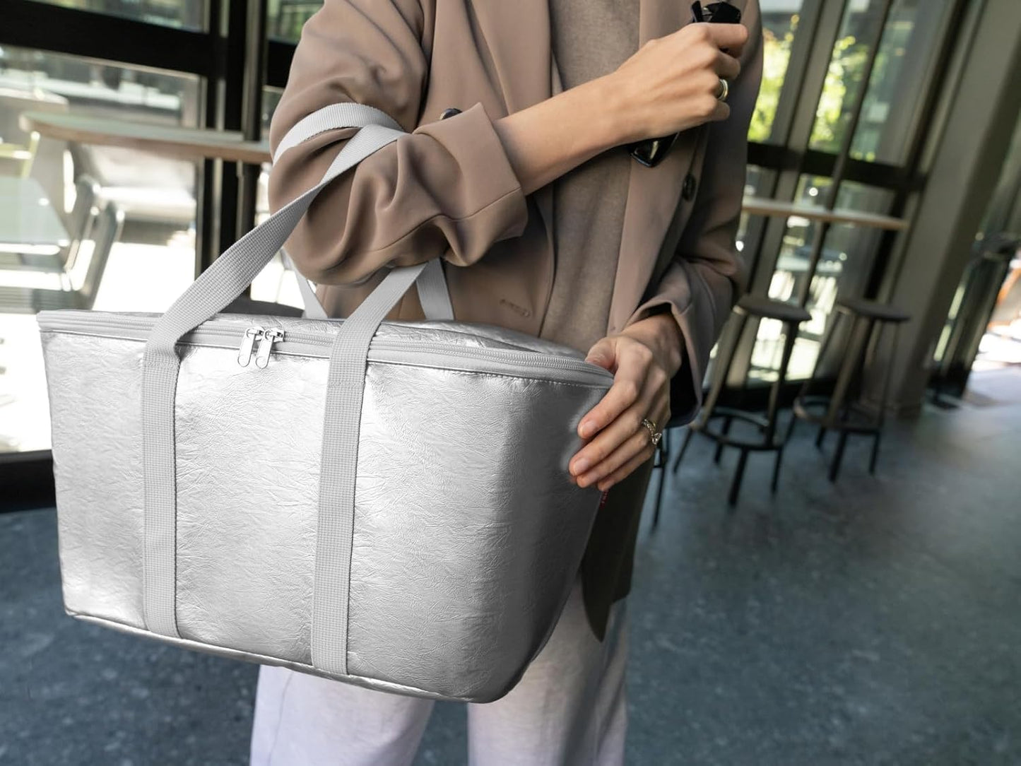 Kühltasche, silver crackle single