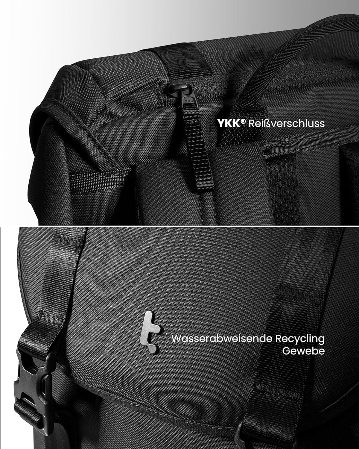 Wasserabweisender Laptop-Rucksack, Schwarz